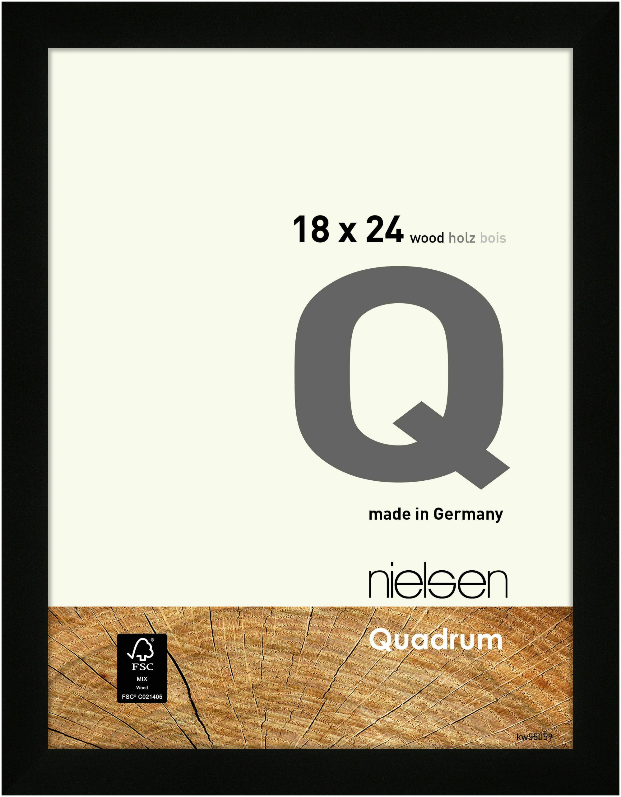 nielsen Holz Bilderrahmen Quadrum, 18x24 cm, Schwarz