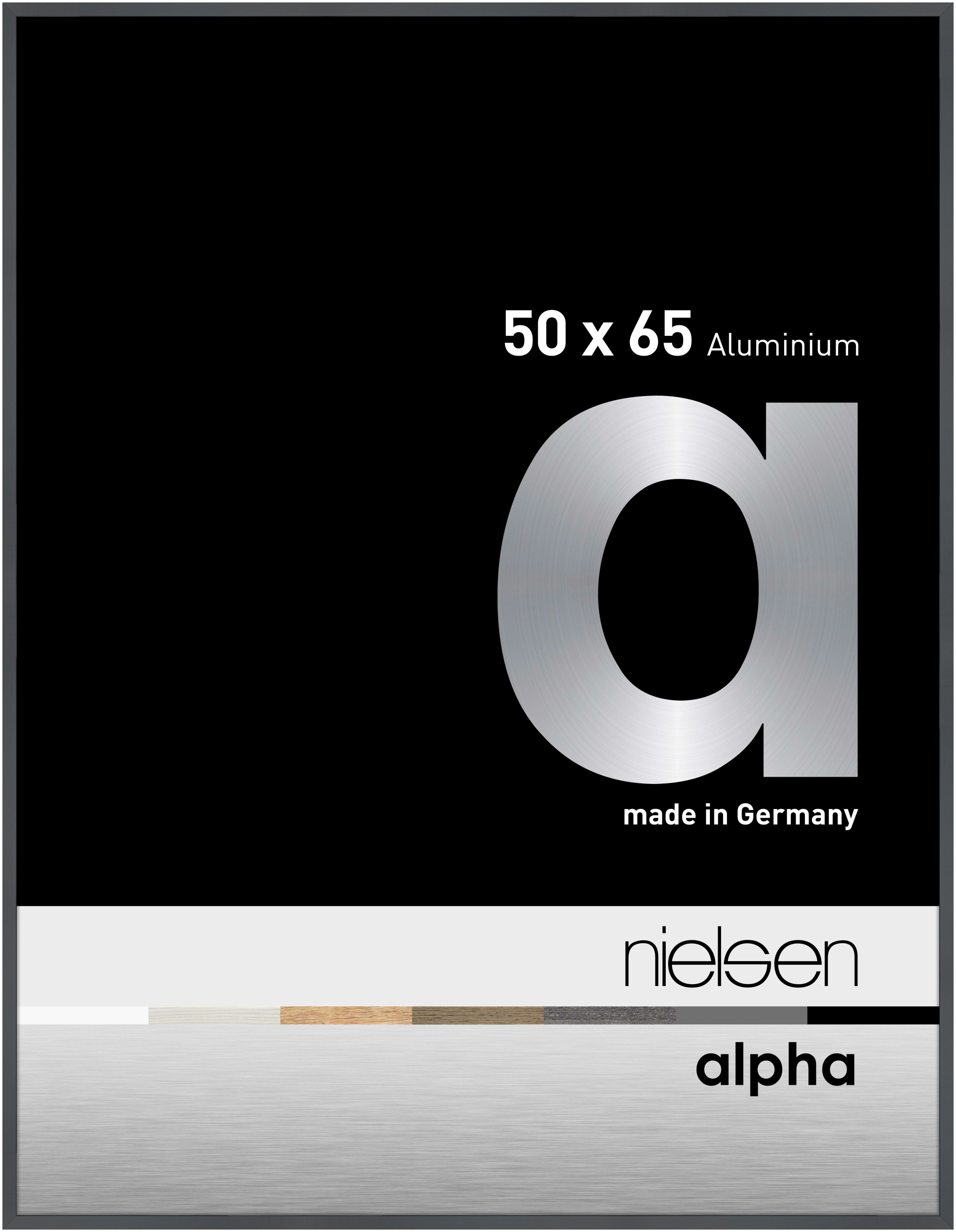 nielsen Aluminium Bilderrahmen Alpha, 50x65 cm, Dunkelgrau Glanz