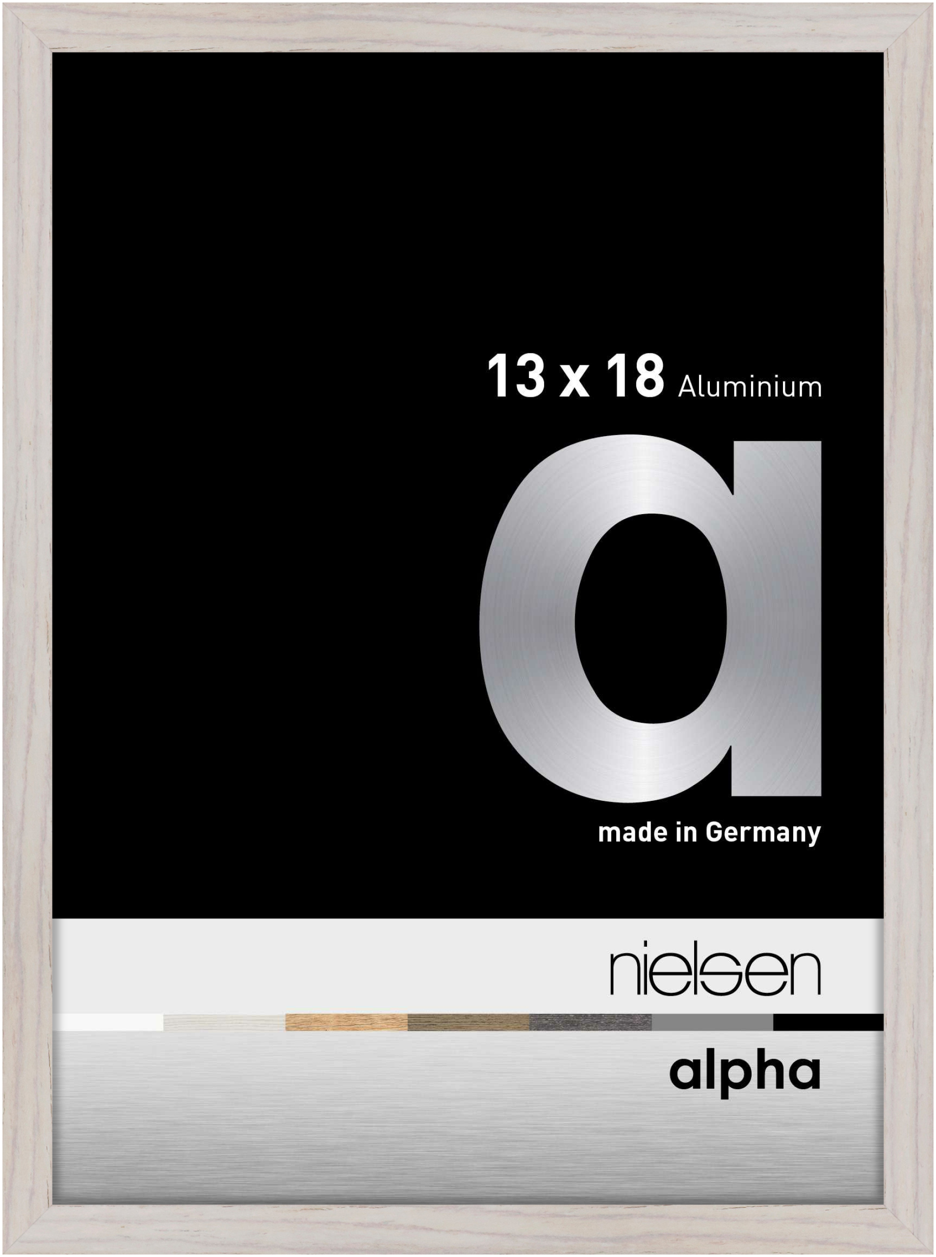 nielsen Aluminium Bilderrahmen Alpha, 13x18 cm, Eiche Weiß