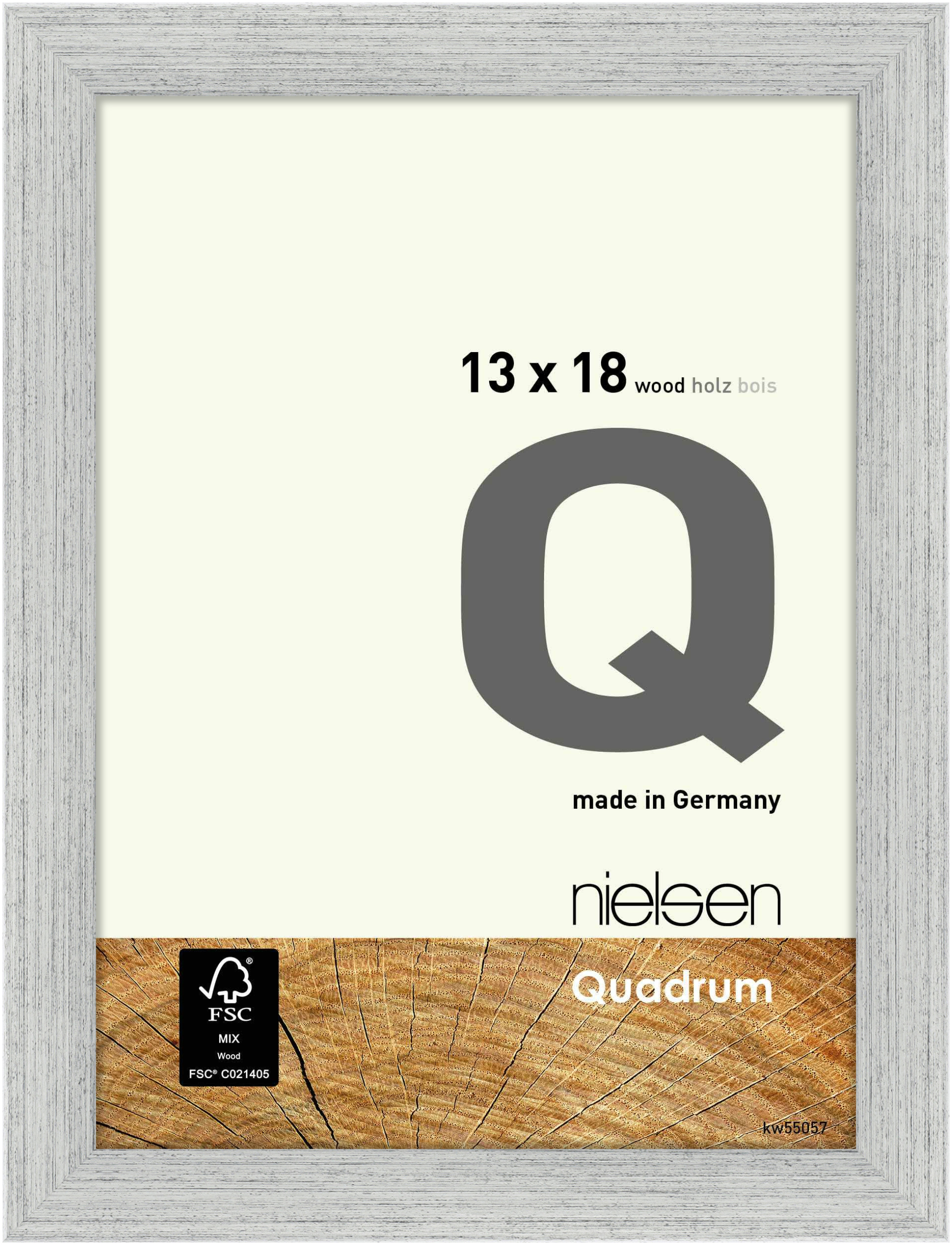 nielsen Holz Bilderrahmen Quadrum, 13x18 cm, Silber