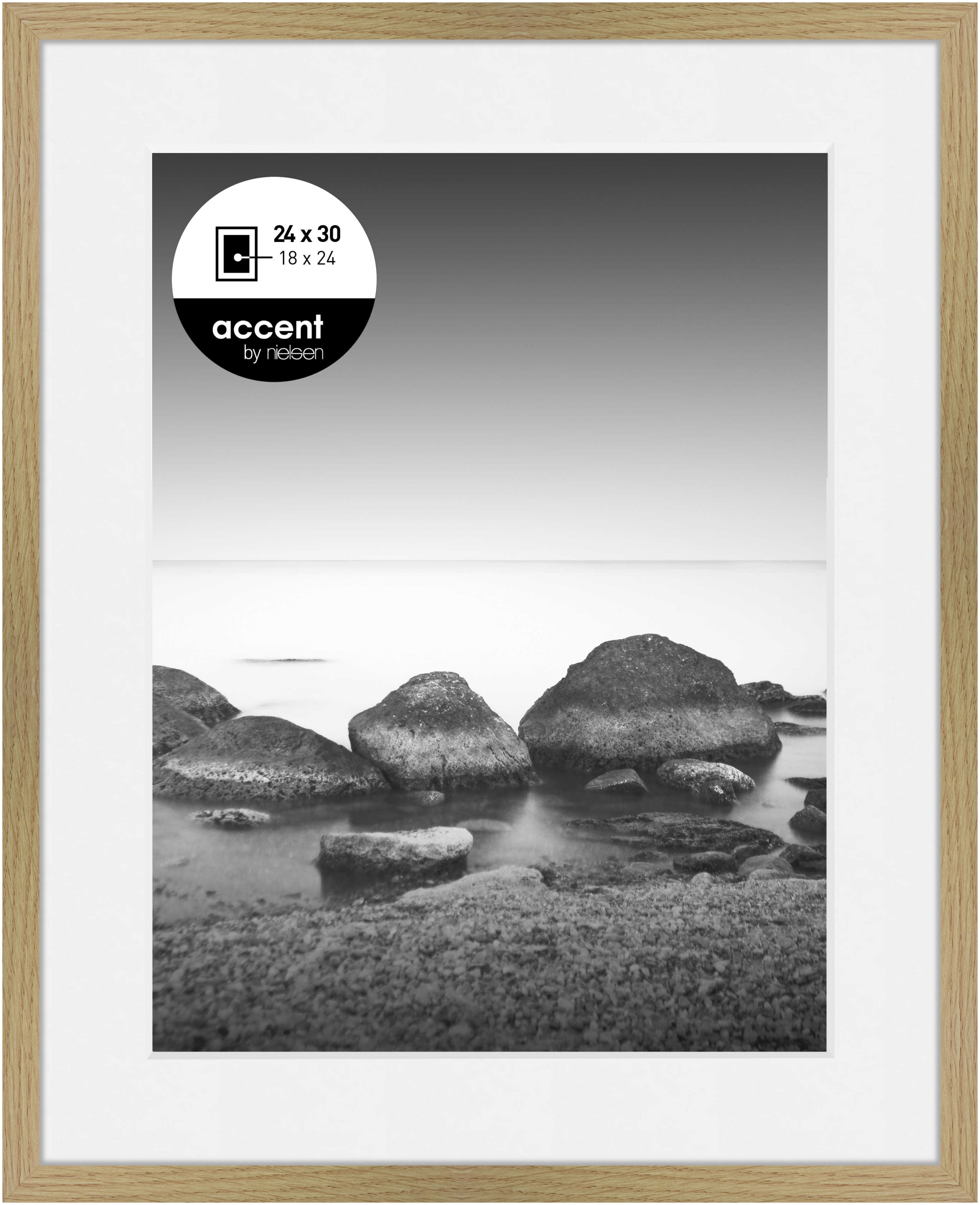 accent by nielsen Holz Bilderrahmen Aura, 24x30 cm, Eiche