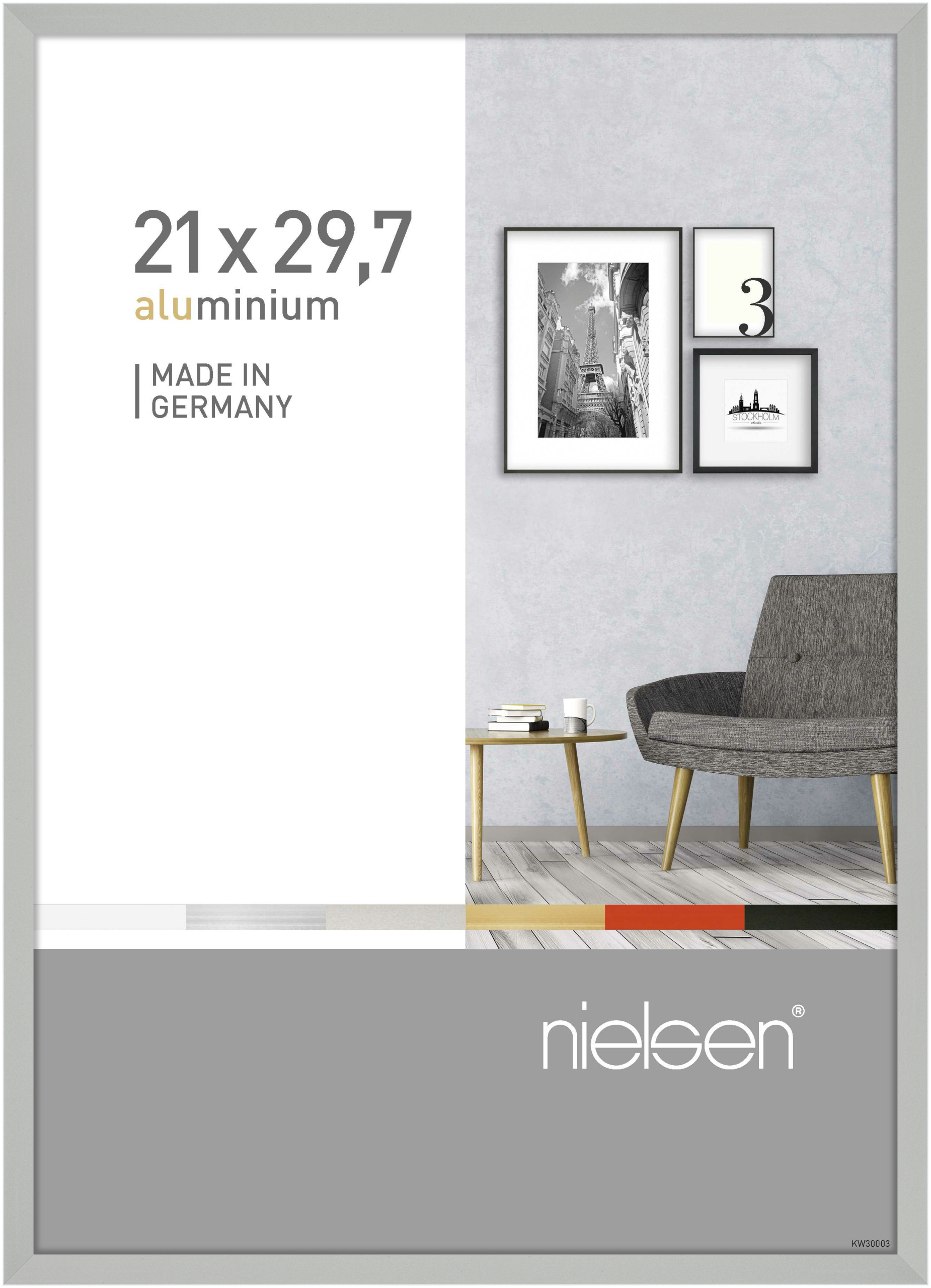 nielsen Aluminium Bilderrahmen Pixel, 21x29,7 cm (A4), Silber Matt