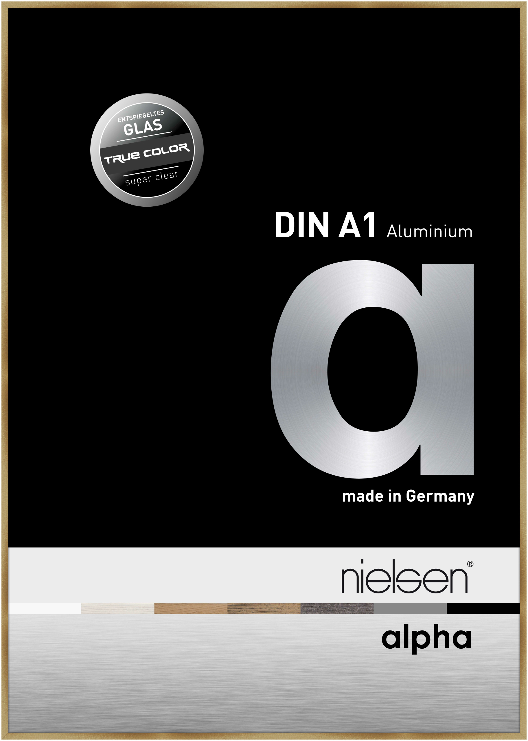 nielsen Aluminium Bilderrahmen Alpha True Color, 59,4x84,1 cm (A1), Brushed Amber
