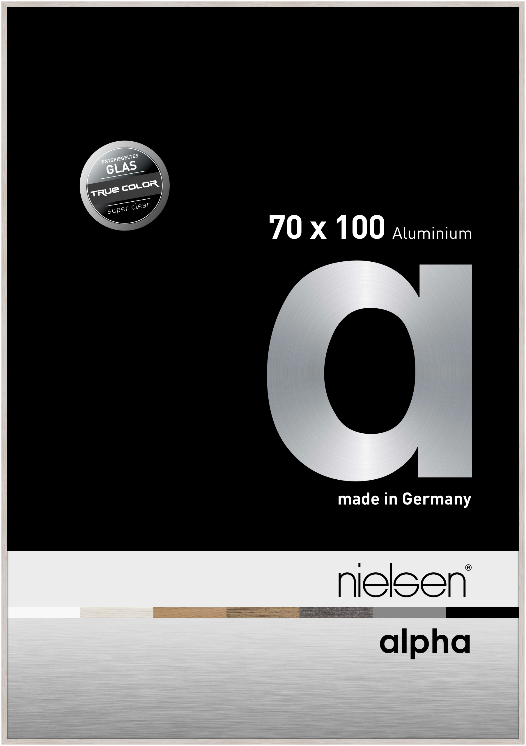 nielsen Aluminium Bilderrahmen Alpha True Color, 70x100 cm, Eiche Weiß