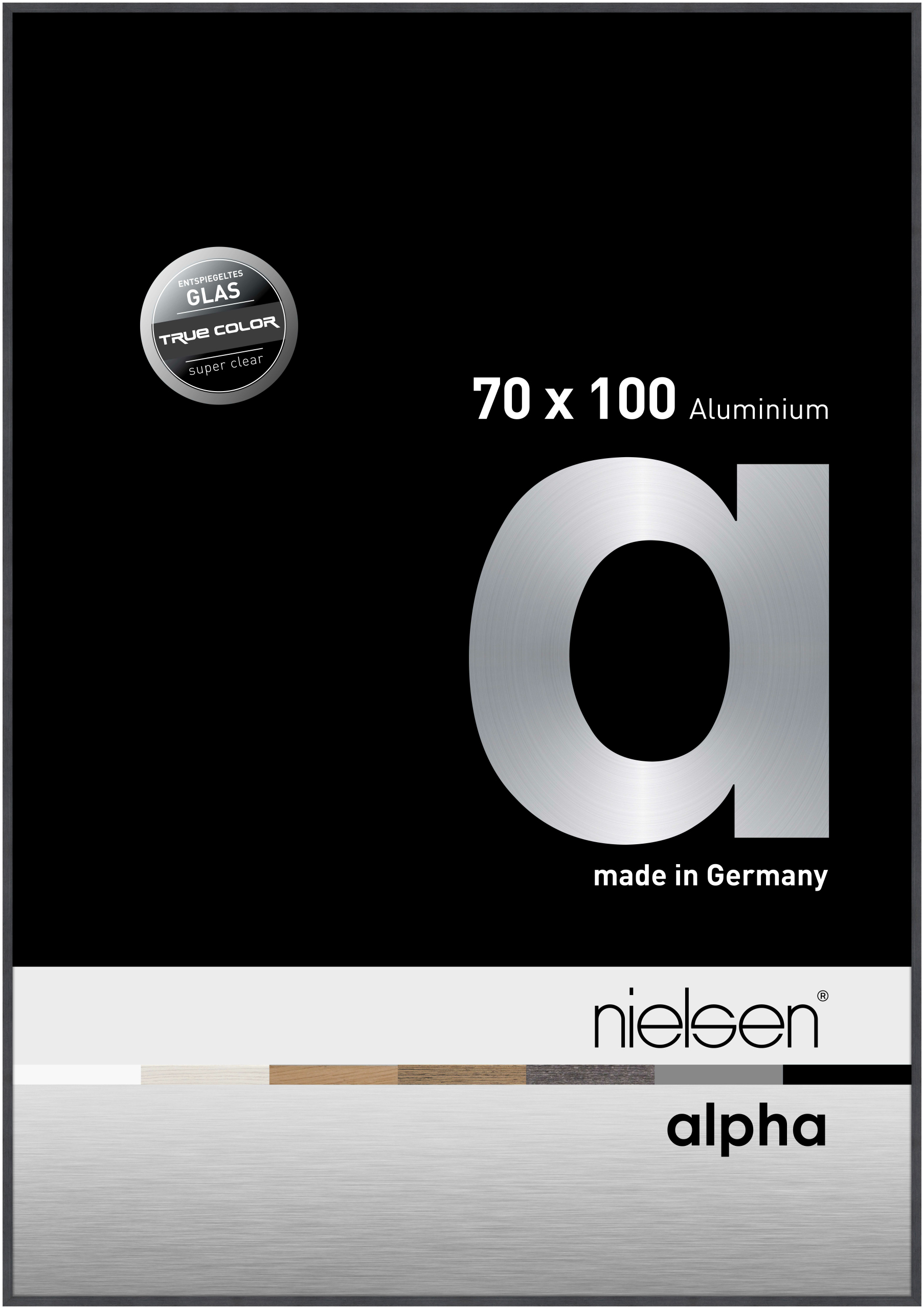 nielsen Aluminium Bilderrahmen Alpha True Color, 70x100 cm, Grau