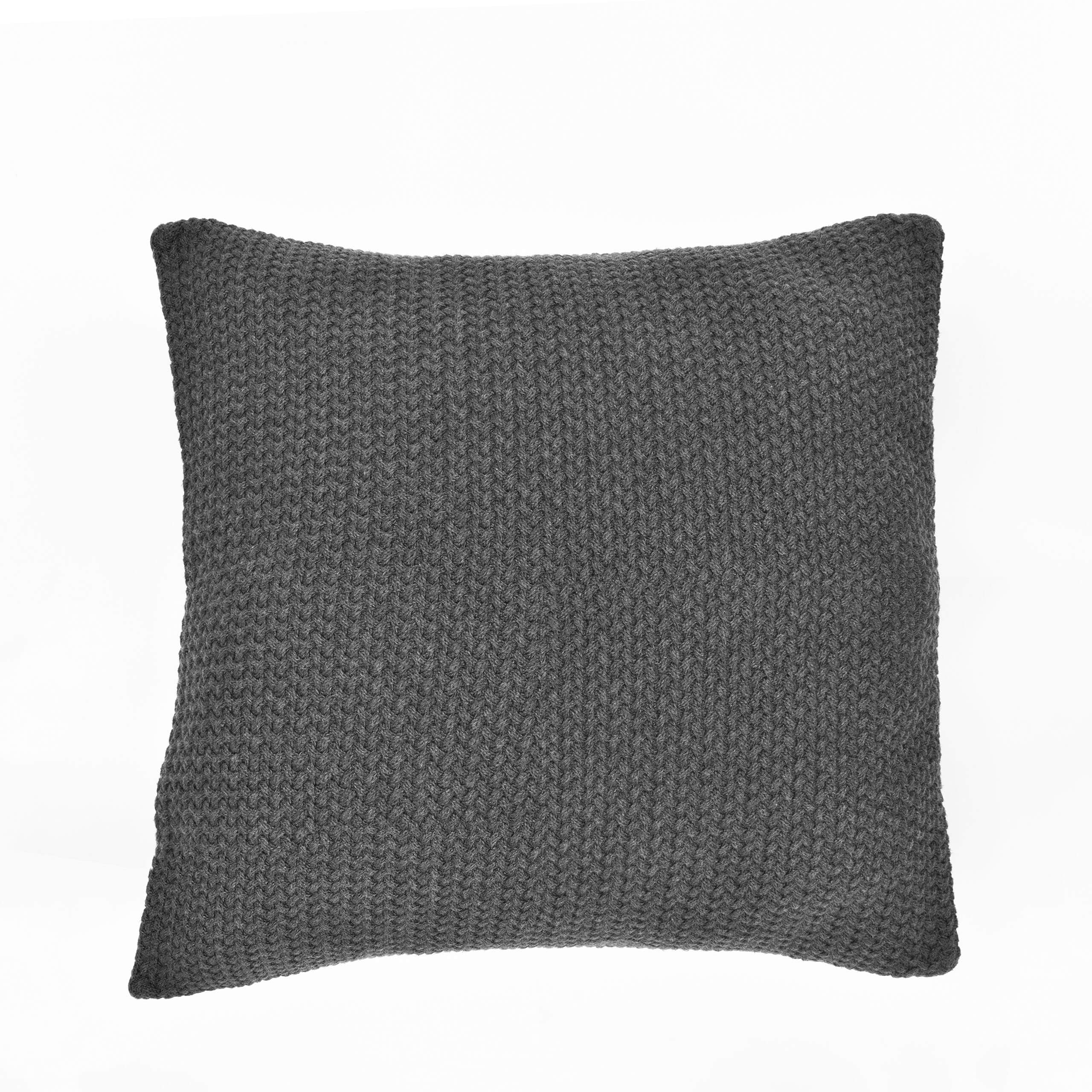 nielsen HOME Kissen Kian gestrickt, 50x50cm, Dunkelgrau, 100% Baumwolle, Strick, OEKO-TEX Standard 100, Füllkissen