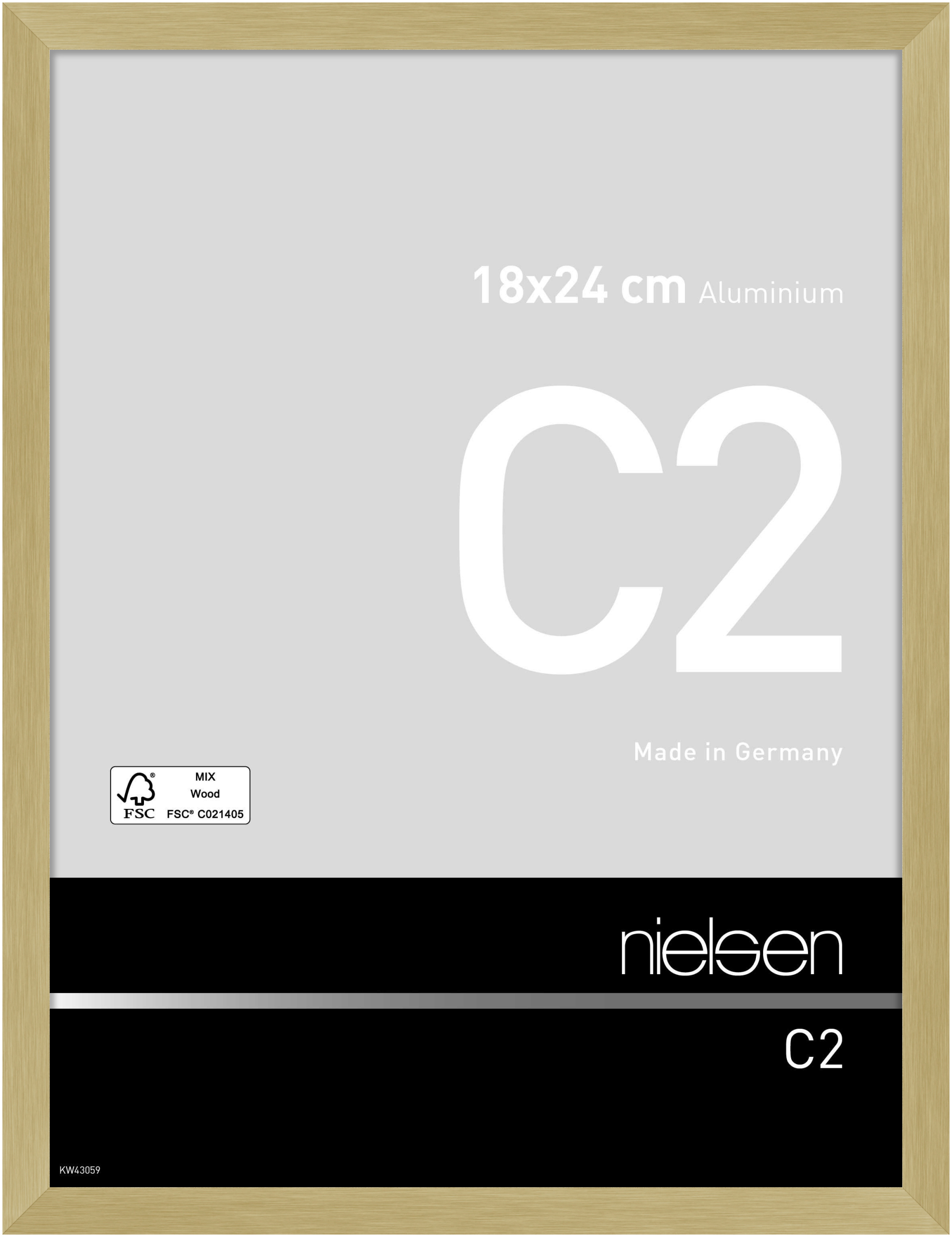 nielsen Aluminium Bilderrahmen C2, 18x24 cm, Struktur Gold Matt