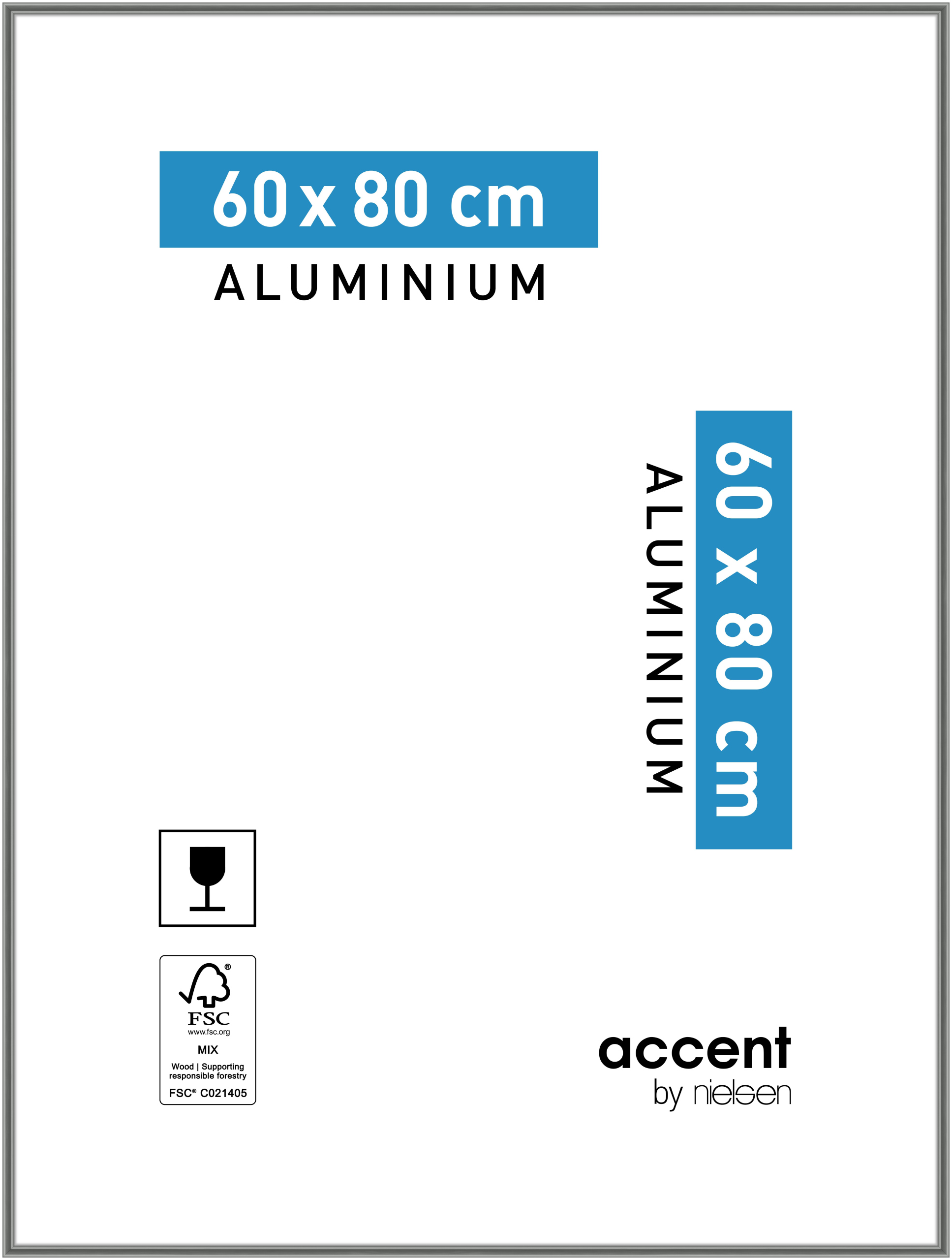 accent by nielsen Aluminium Bilderrahmen Accent, 60x80 cm, Stahlgrau