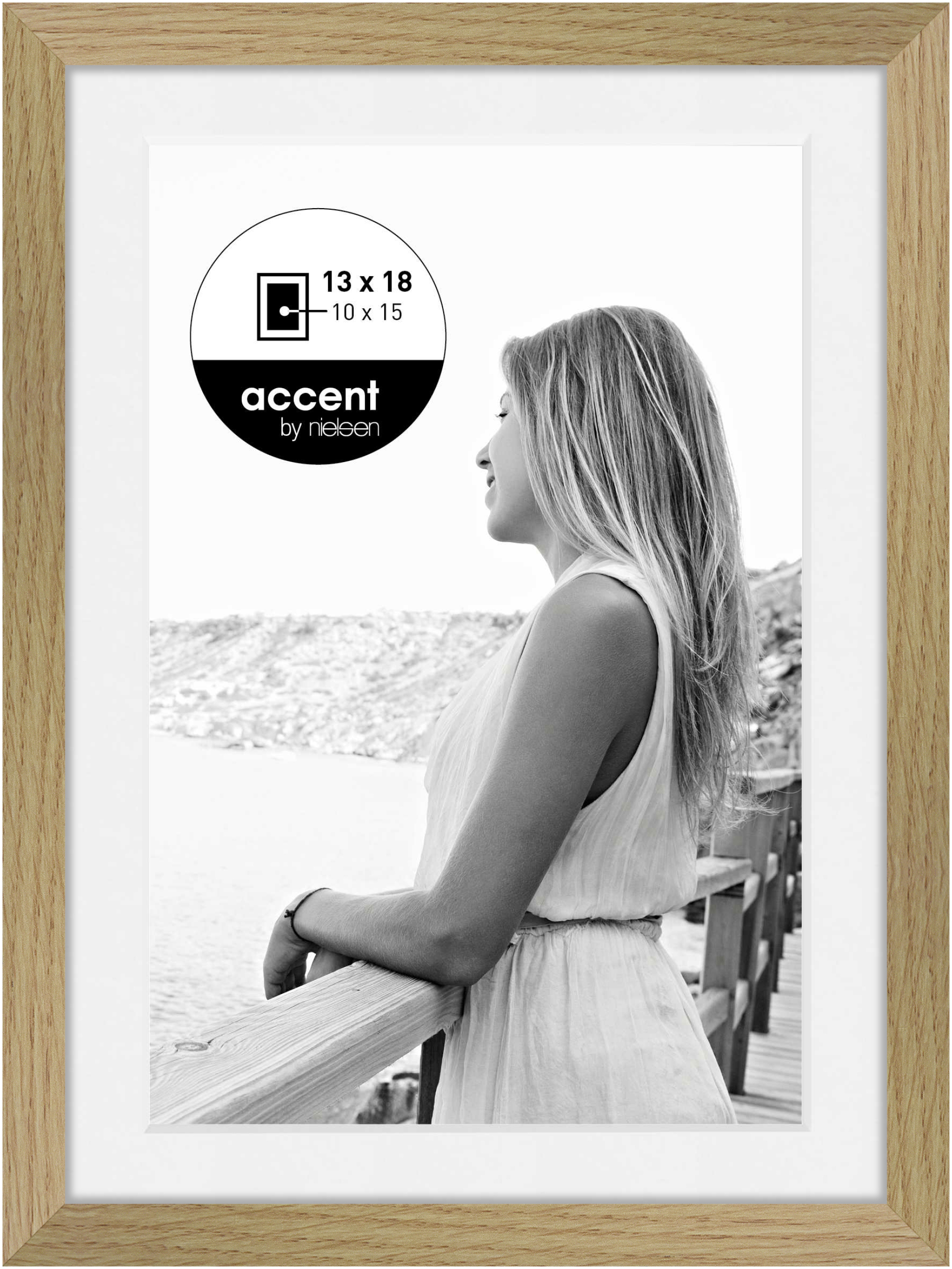 accent by nielsen Holz Bilderrahmen Aura, 13x18 cm, Eiche
