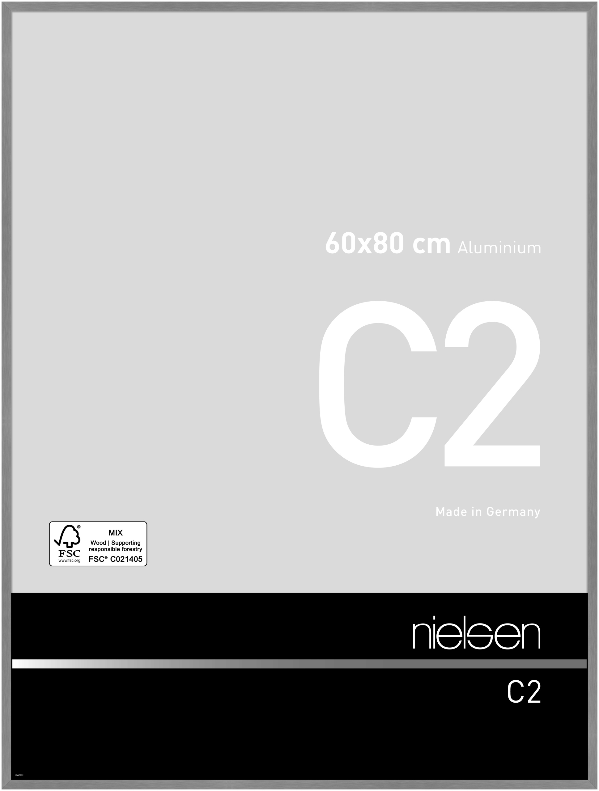 nielsen Aluminium Bilderrahmen C2 Vision, 60,0x80,0cm, Struktur Grau matt