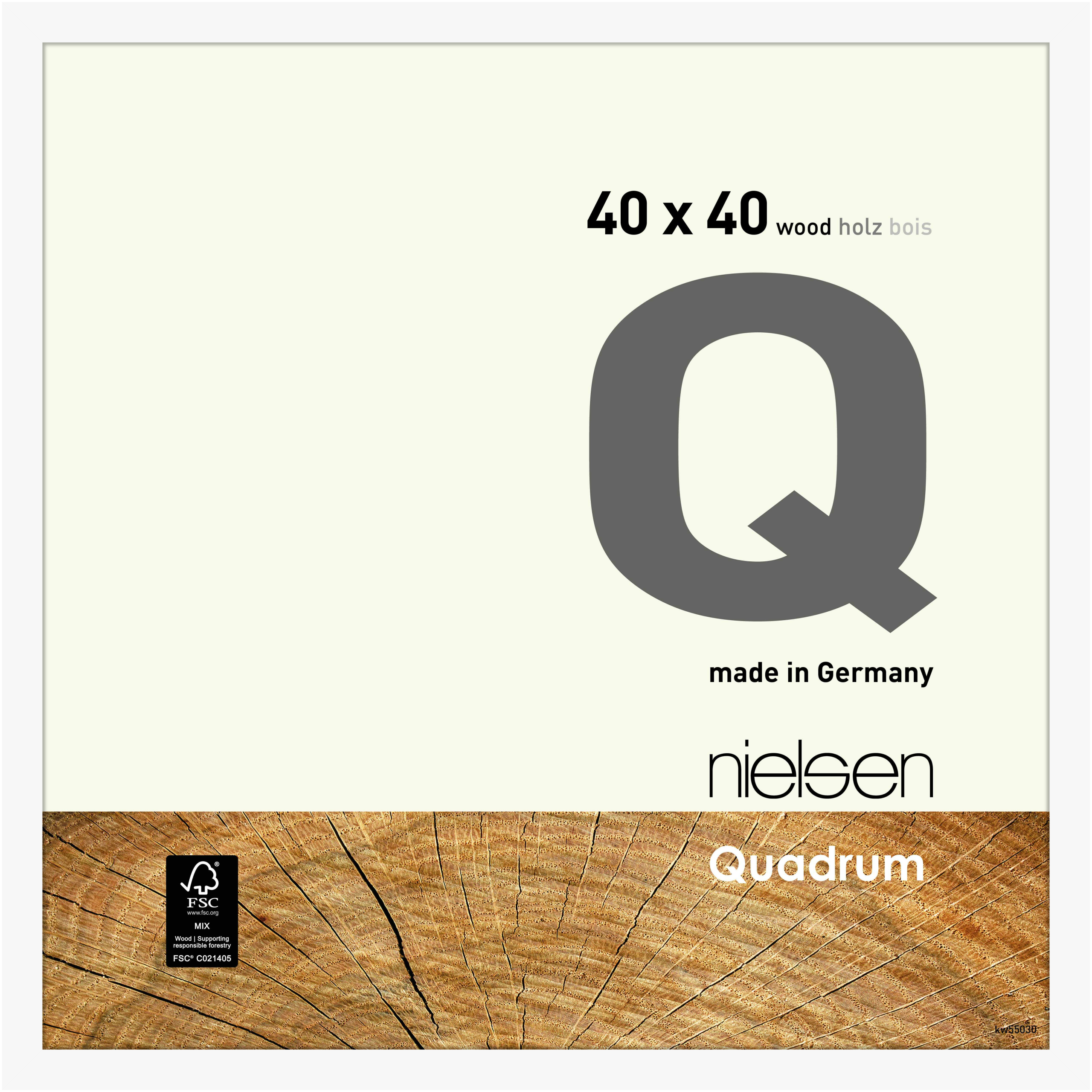 nielsen Holz Bilderrahmen Quadrum, 40x40 cm, Deckend Weiß