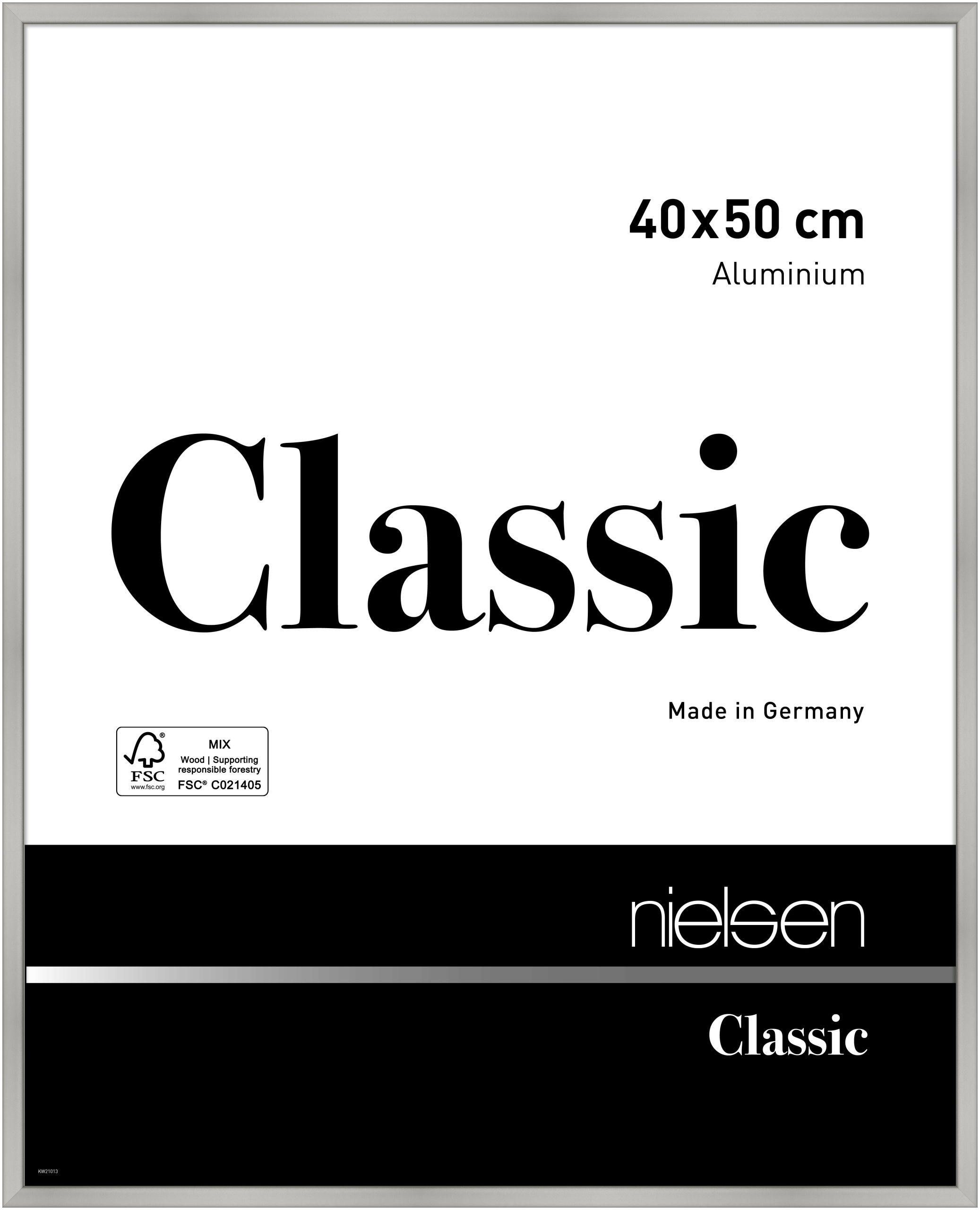 nielsen Aluminium Bilderrahmen Classic, 40x50 cm, Silber Matt
