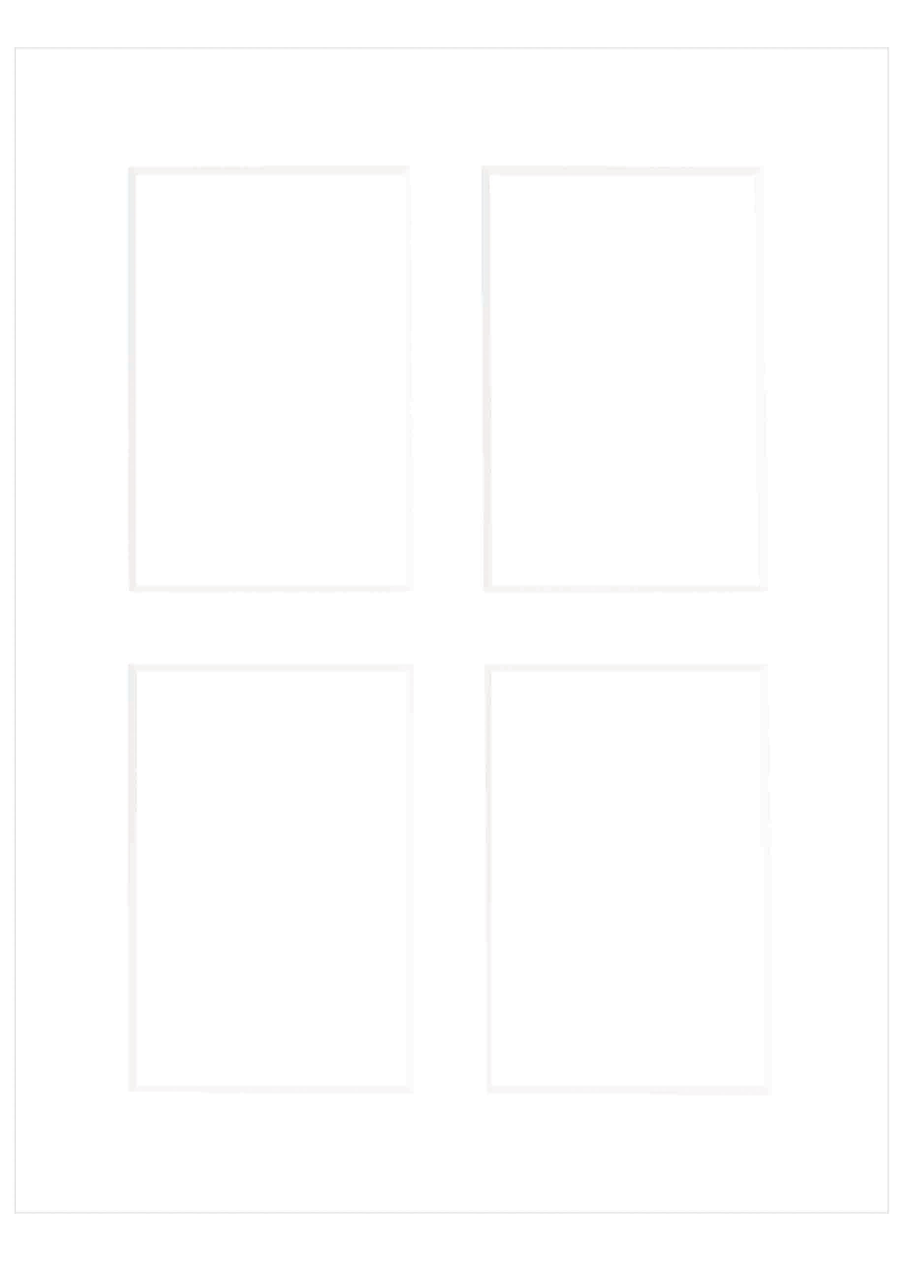 nielsen Passepartout Premium 2,5 mm, Außenformat 30x40 cm für 4 Bilder 10x15 cm, hellweiß