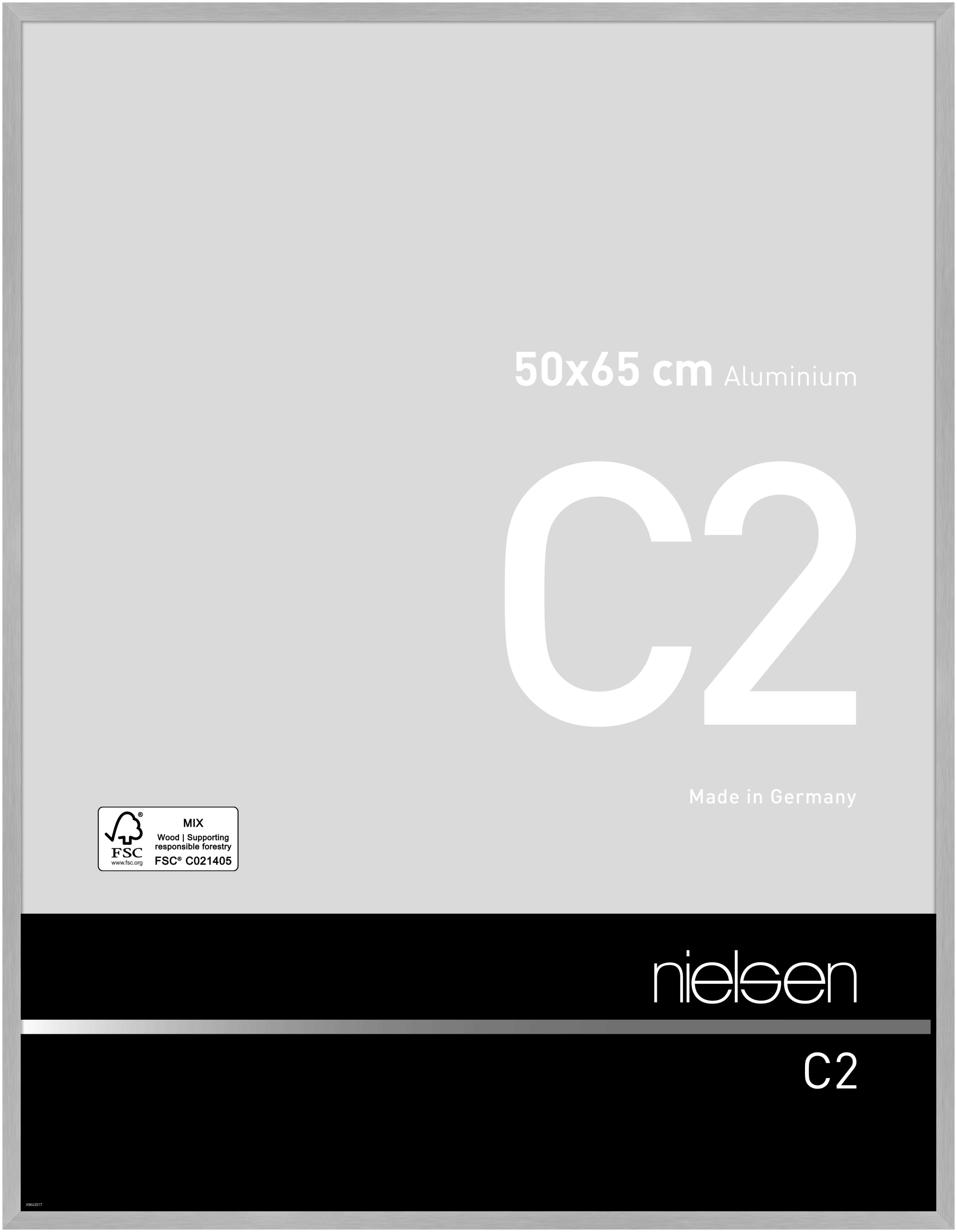 nielsen Aluminium Bilderrahmen C2, 50x65 cm, Struktur Silber Matt