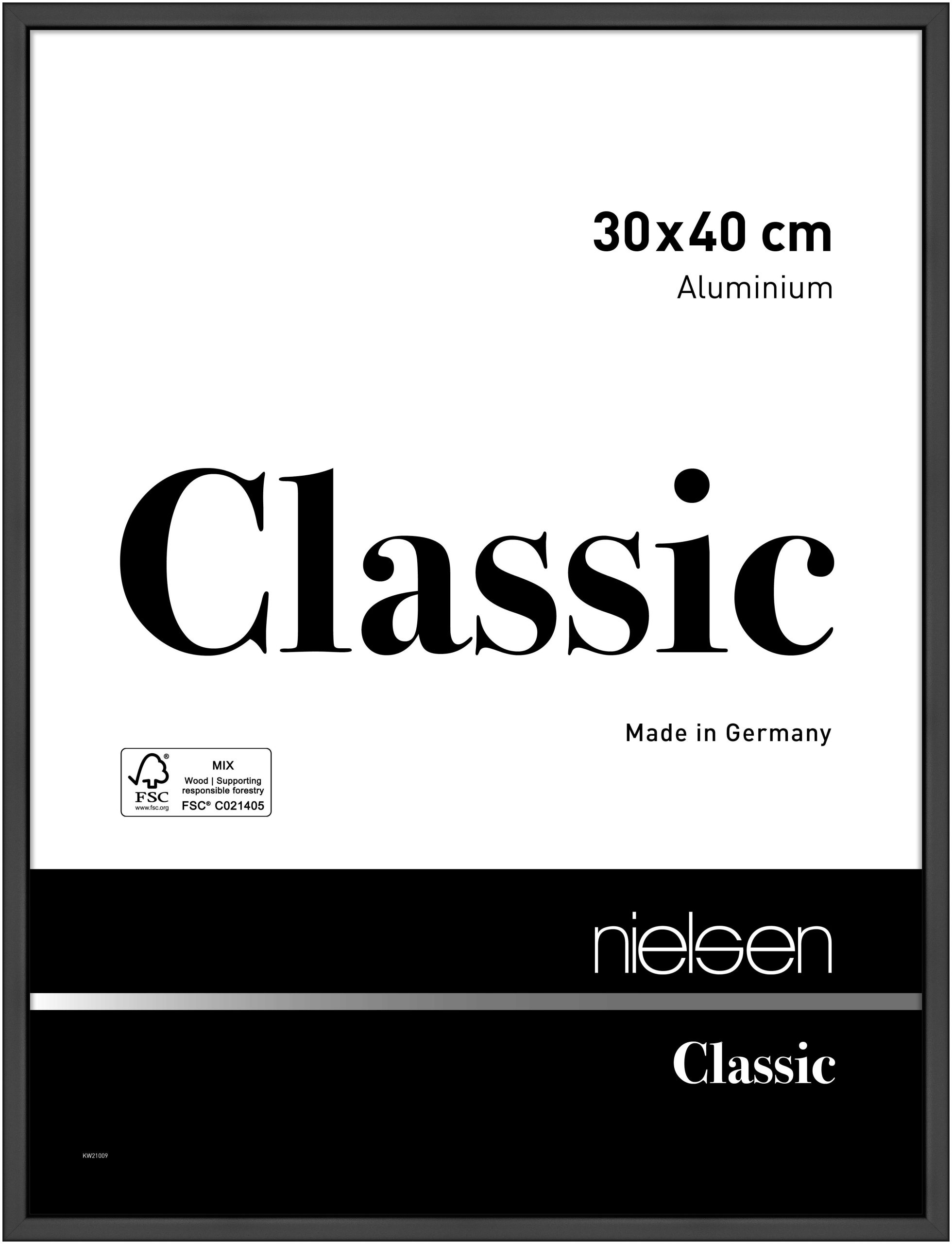 nielsen Aluminium Bilderrahmen Classic, 30x40 cm, Schwarz Matt