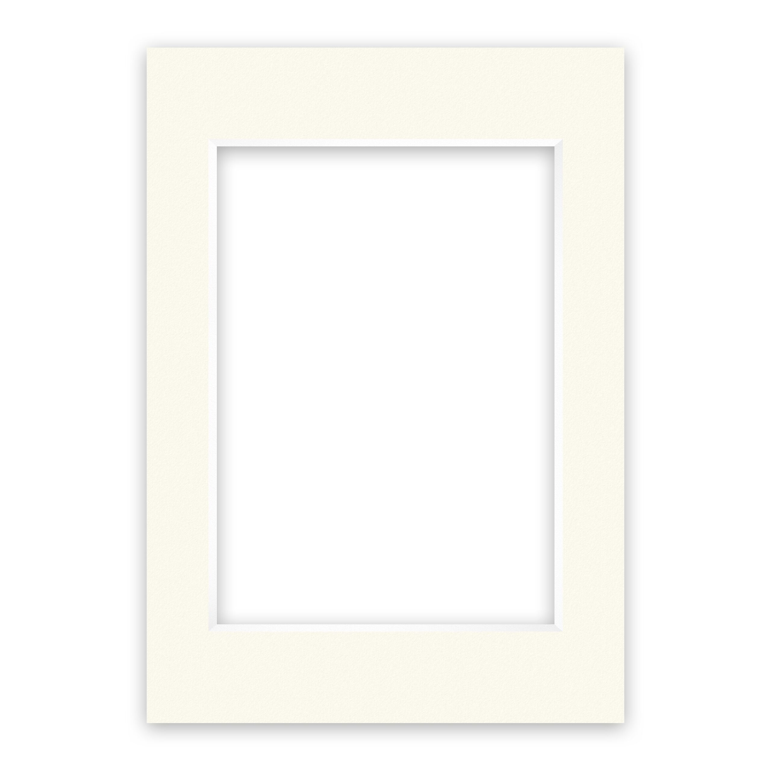 nielsen Conservation Passepartout 2,2 mm, Außenformat 29,7x42 cm (DIN A3) für Bilder DIN A4, Elfenbein cremeweiß glatt