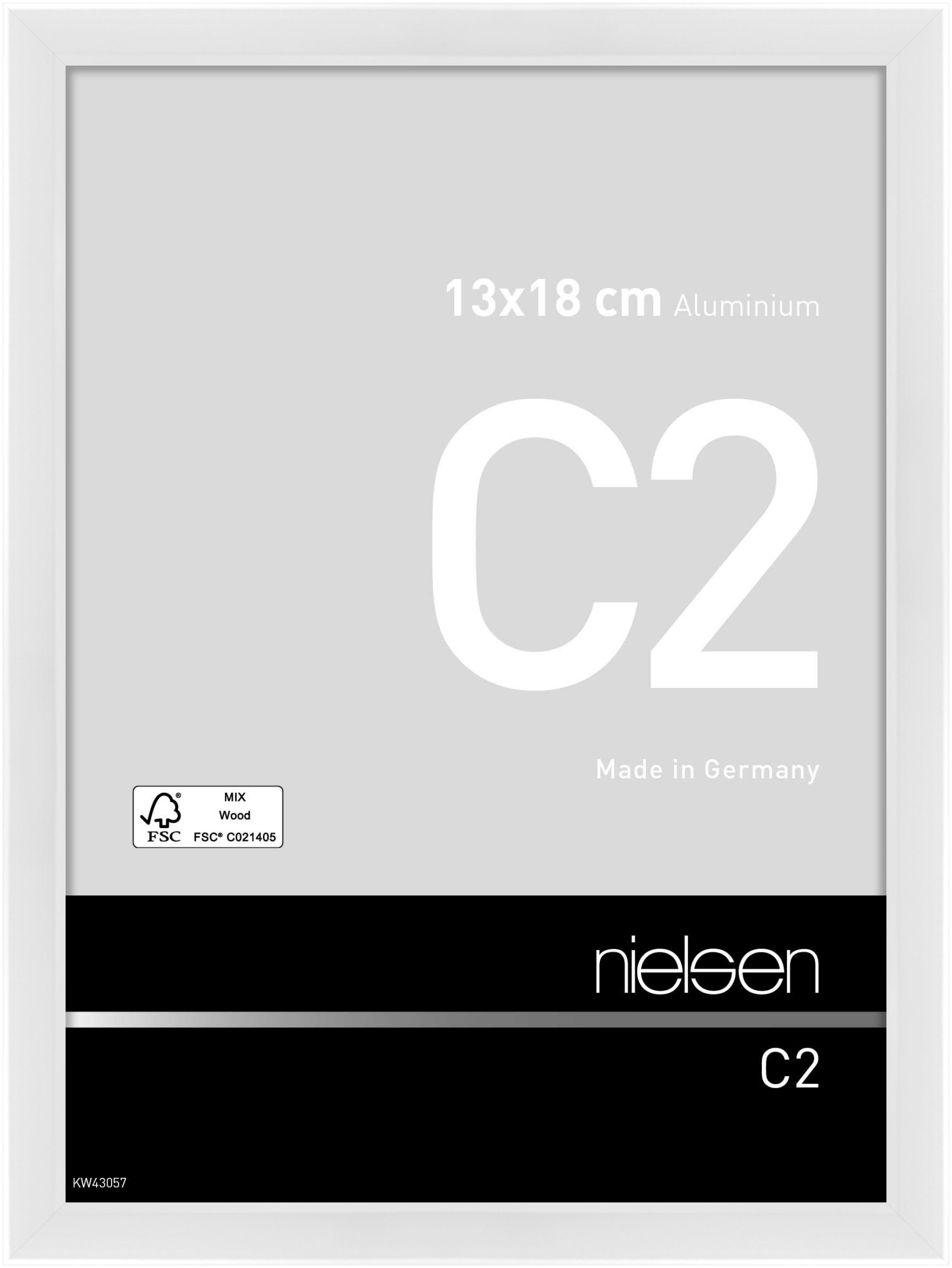 nielsen Aluminium Bilderrahmen C2, 13x18 cm, Weiß Glanz