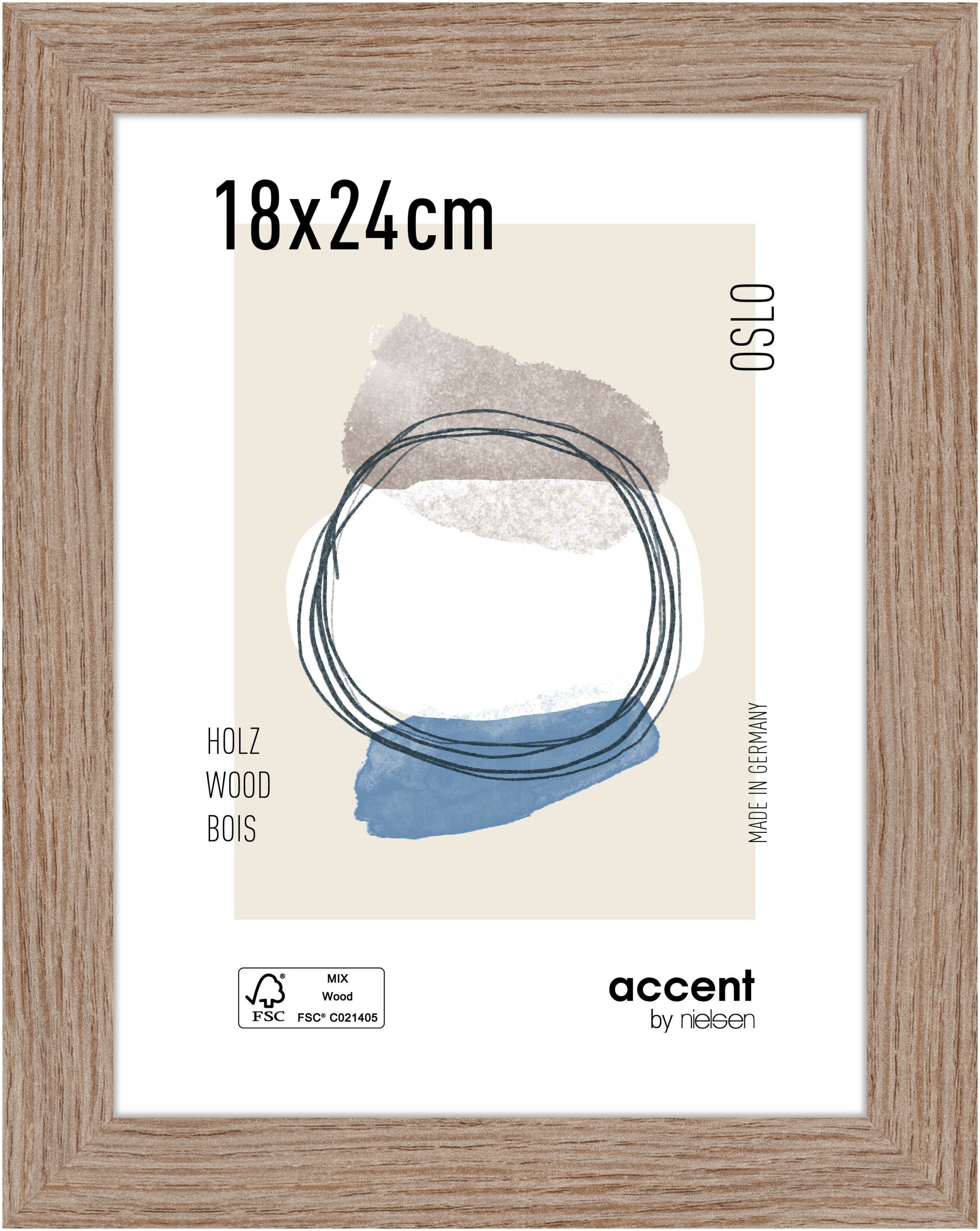 accent by nielsen Holz Bilderrahmen Oslo, 18x24 cm, Eiche