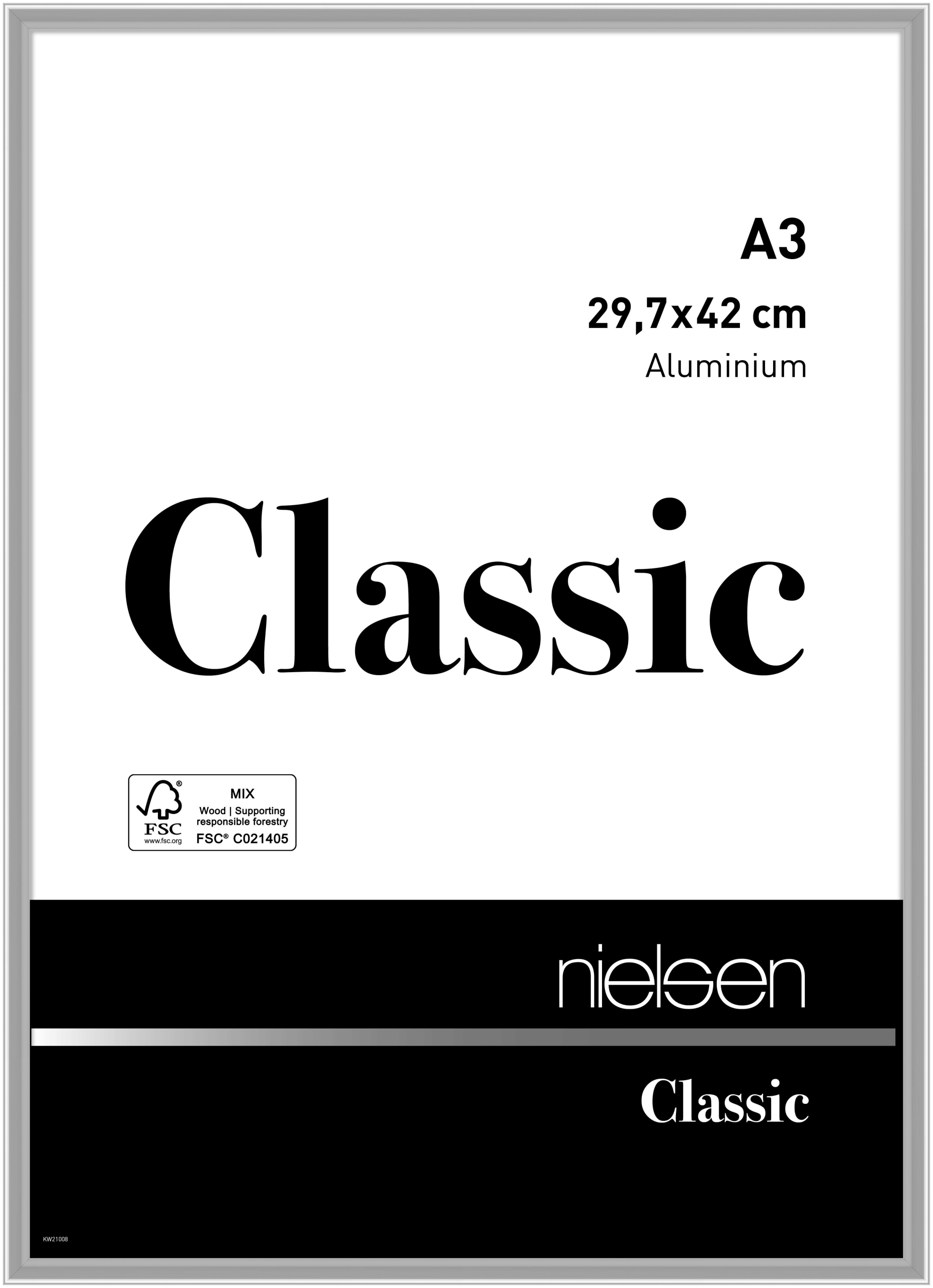 nielsen Aluminium Bilderrahmen Classic, 29,7x42 cm (A3), Silber
