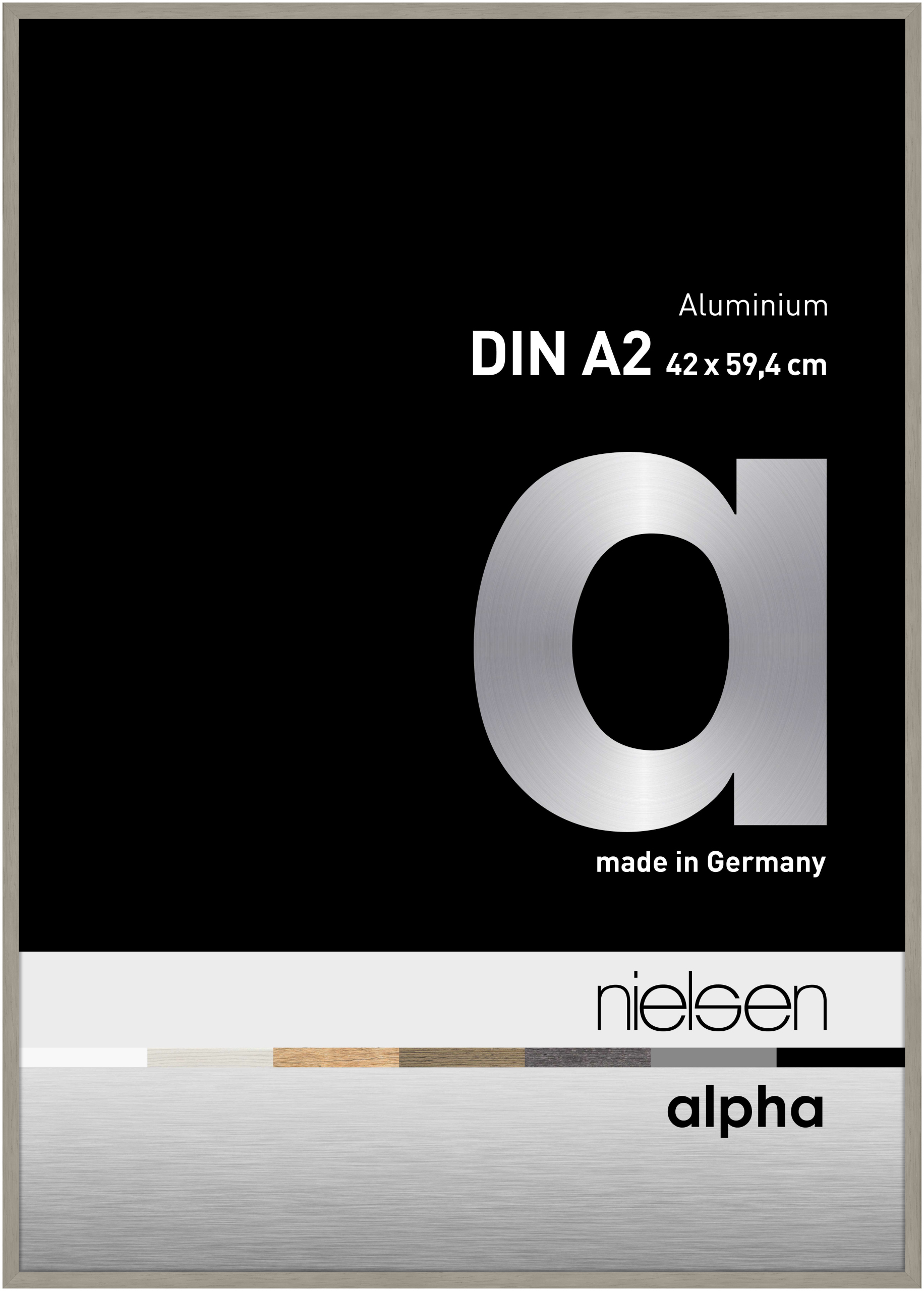 nielsen Aluminium Bilderrahmen Alpha, 42x59,4 cm (A2), hellgrau