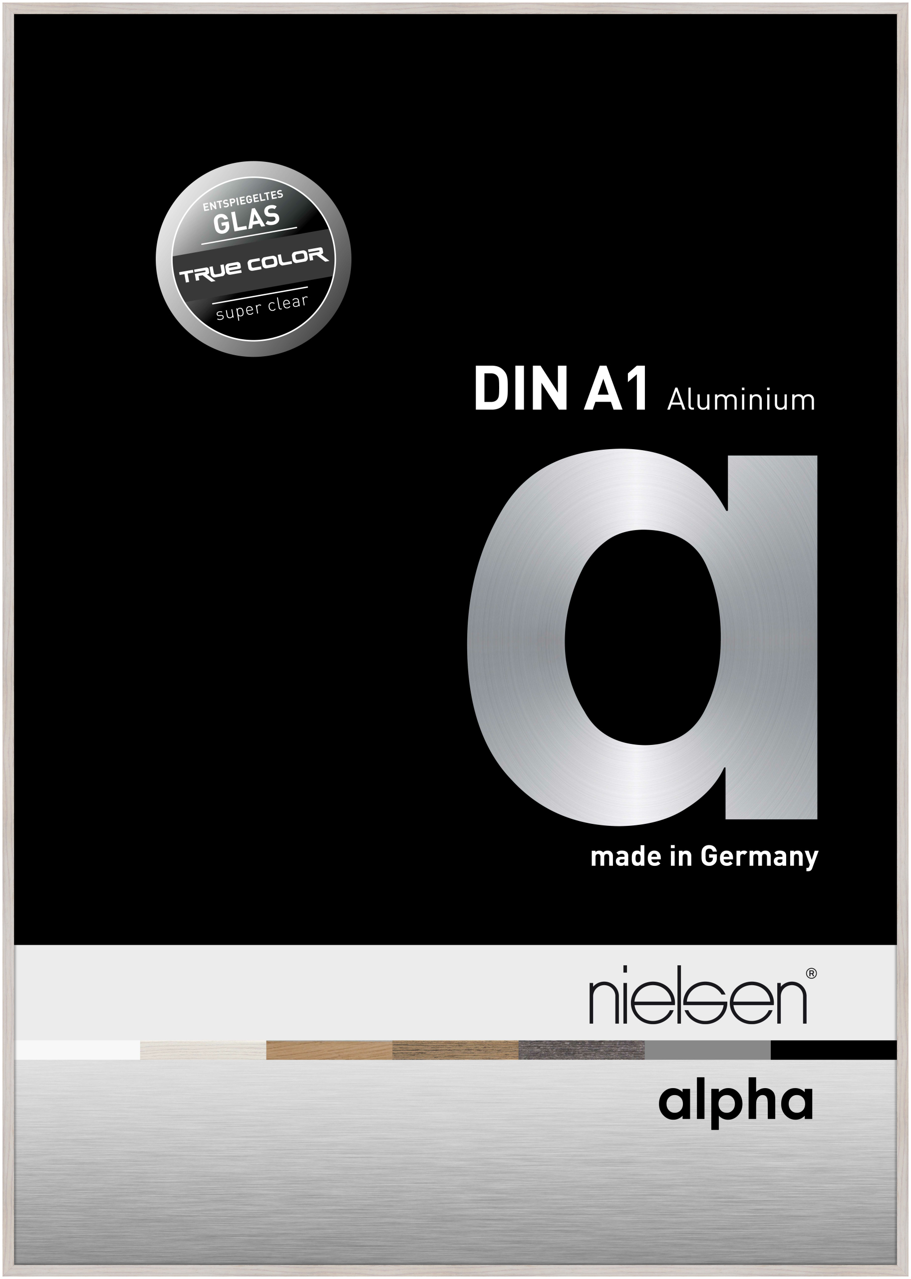 nielsen Aluminium Bilderrahmen Alpha True Color, 59,4x84,1 cm (A1), Eiche Weiß