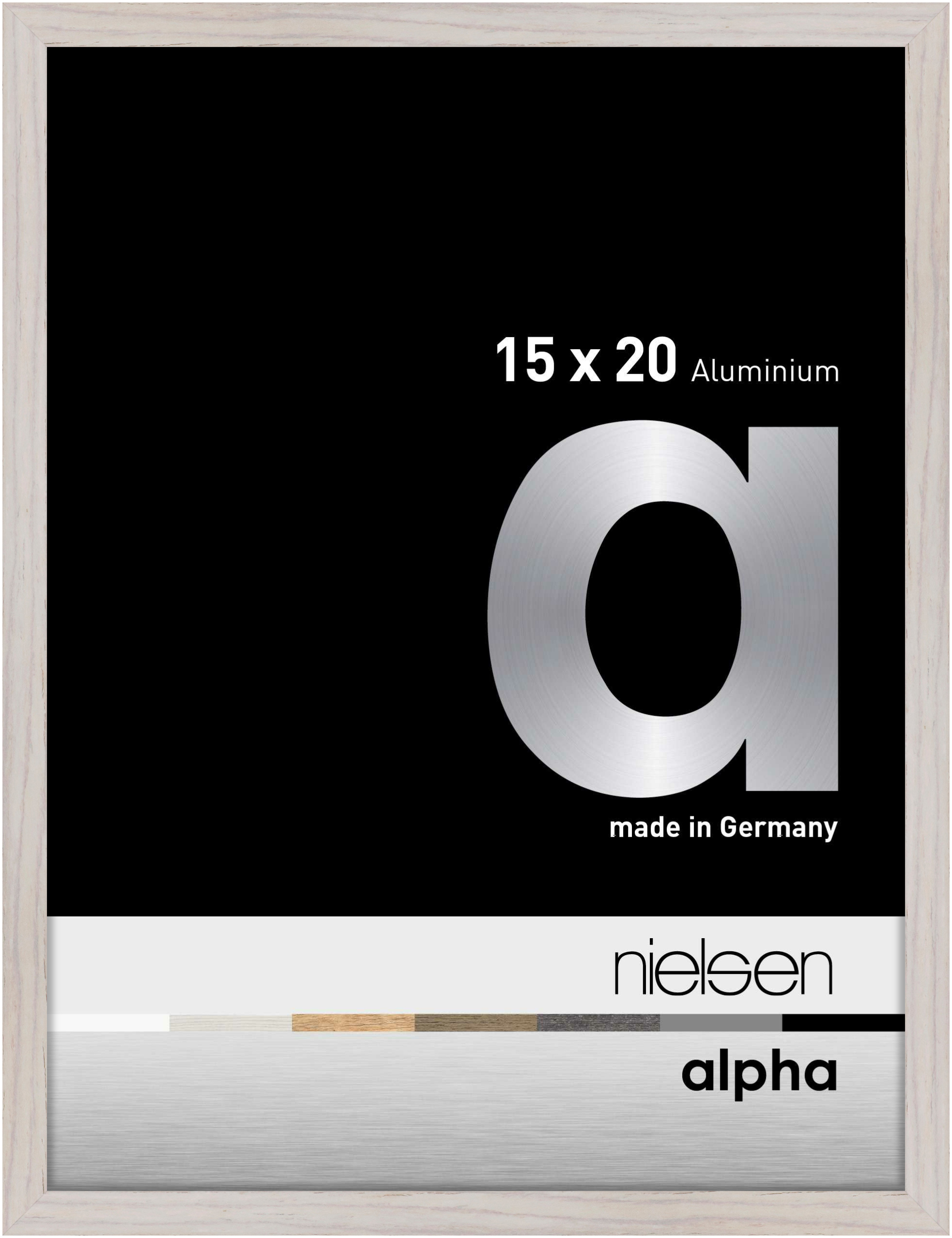 nielsen Aluminium Bilderrahmen Alpha, 15x20 cm, Eiche Weiß