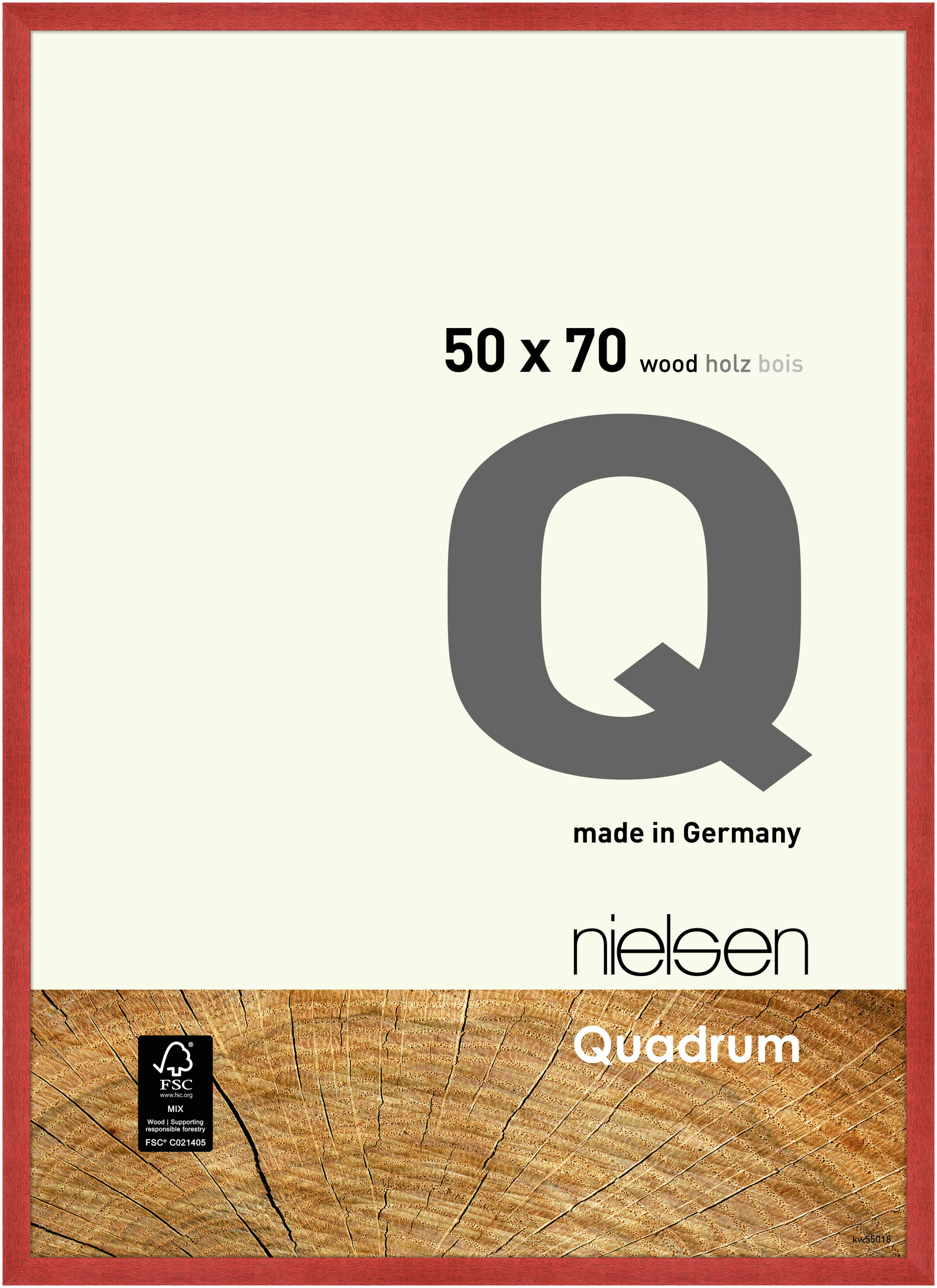 nielsen Holz Bilderrahmen Quadrum, 50x70 cm, Rot