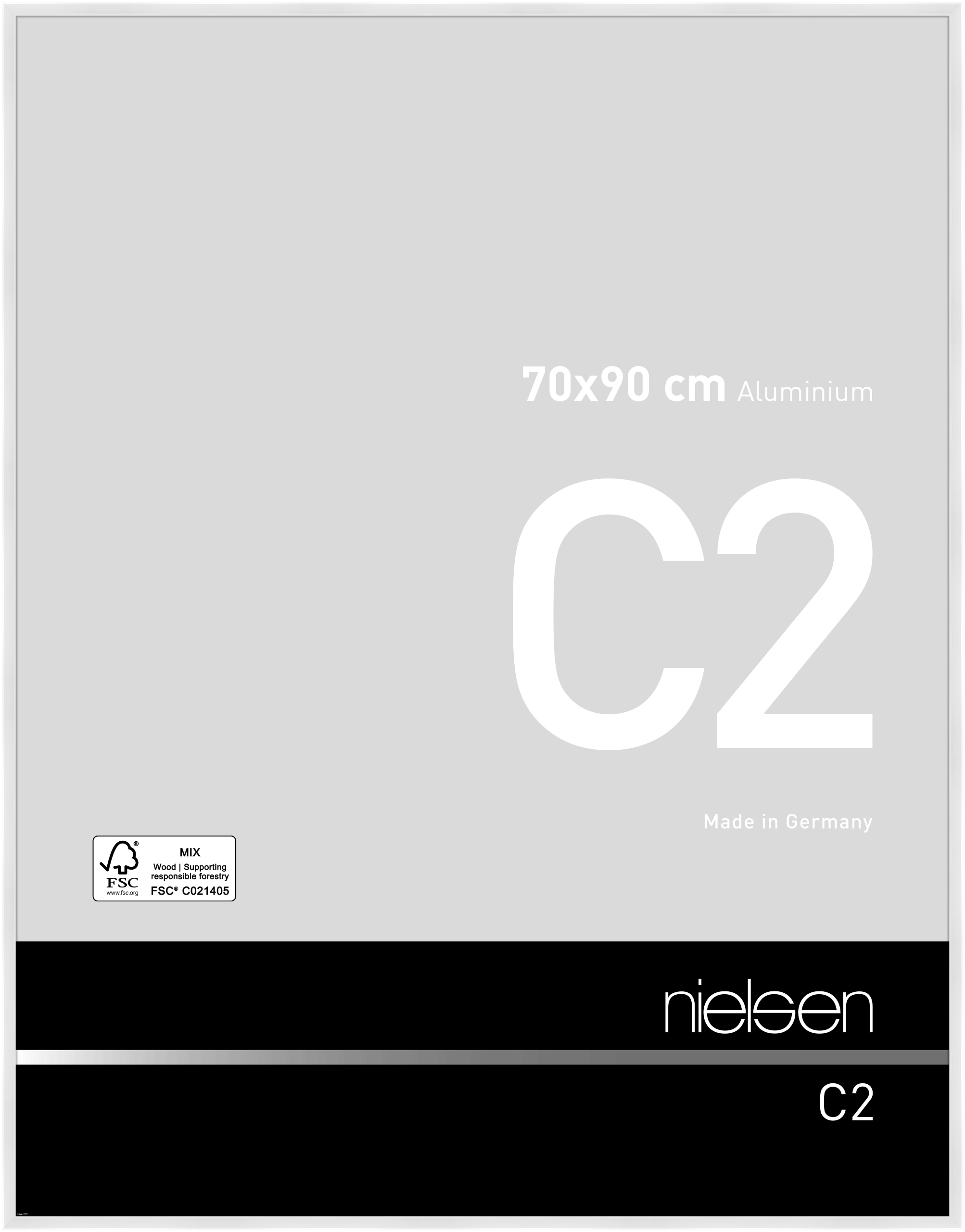 nielsen Aluminium Bilderrahmen C2, 70x90 cm, Weiß Glanz