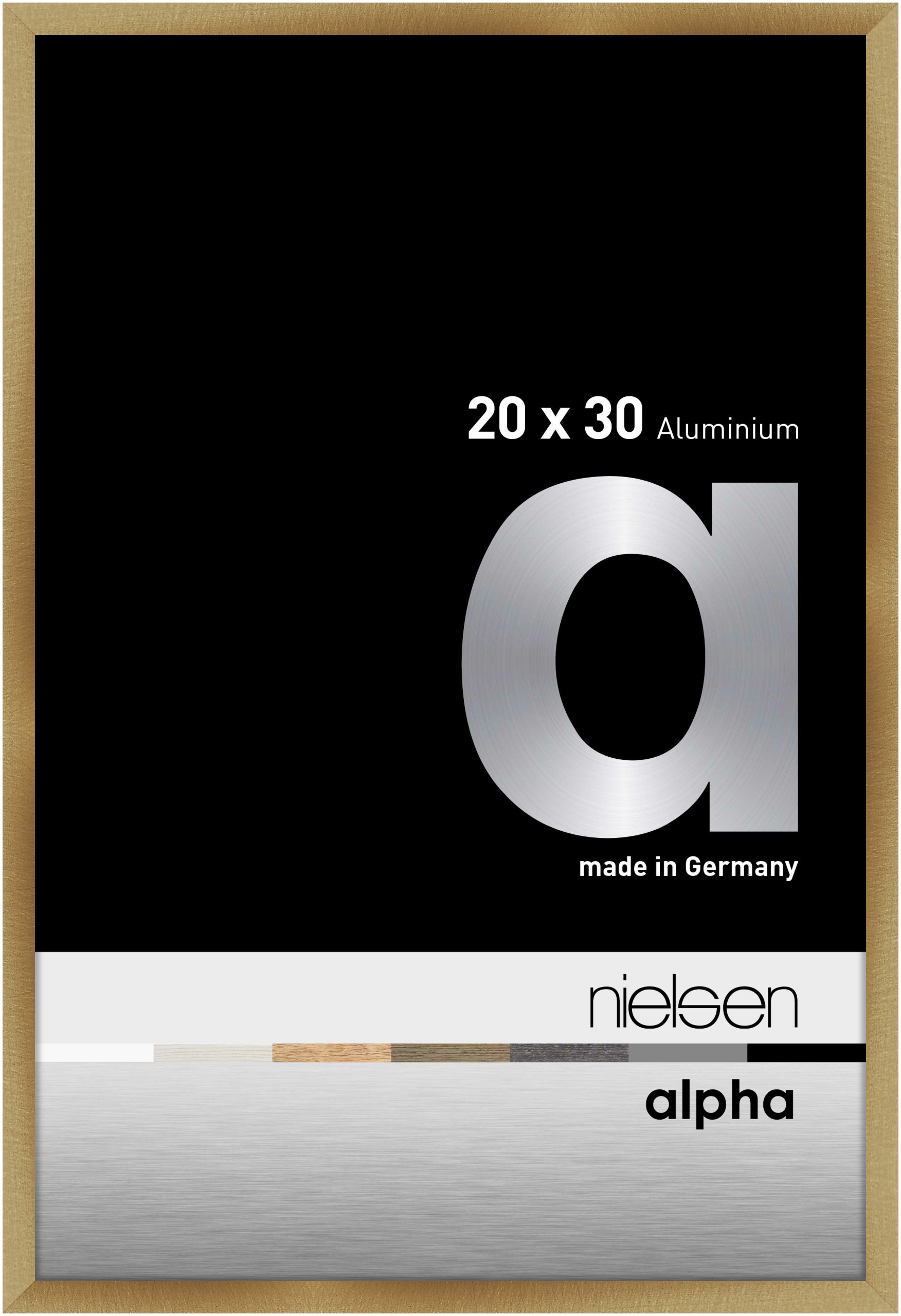 nielsen Aluminium Bilderrahmen Alpha, 20x30 cm, Brushed Amber