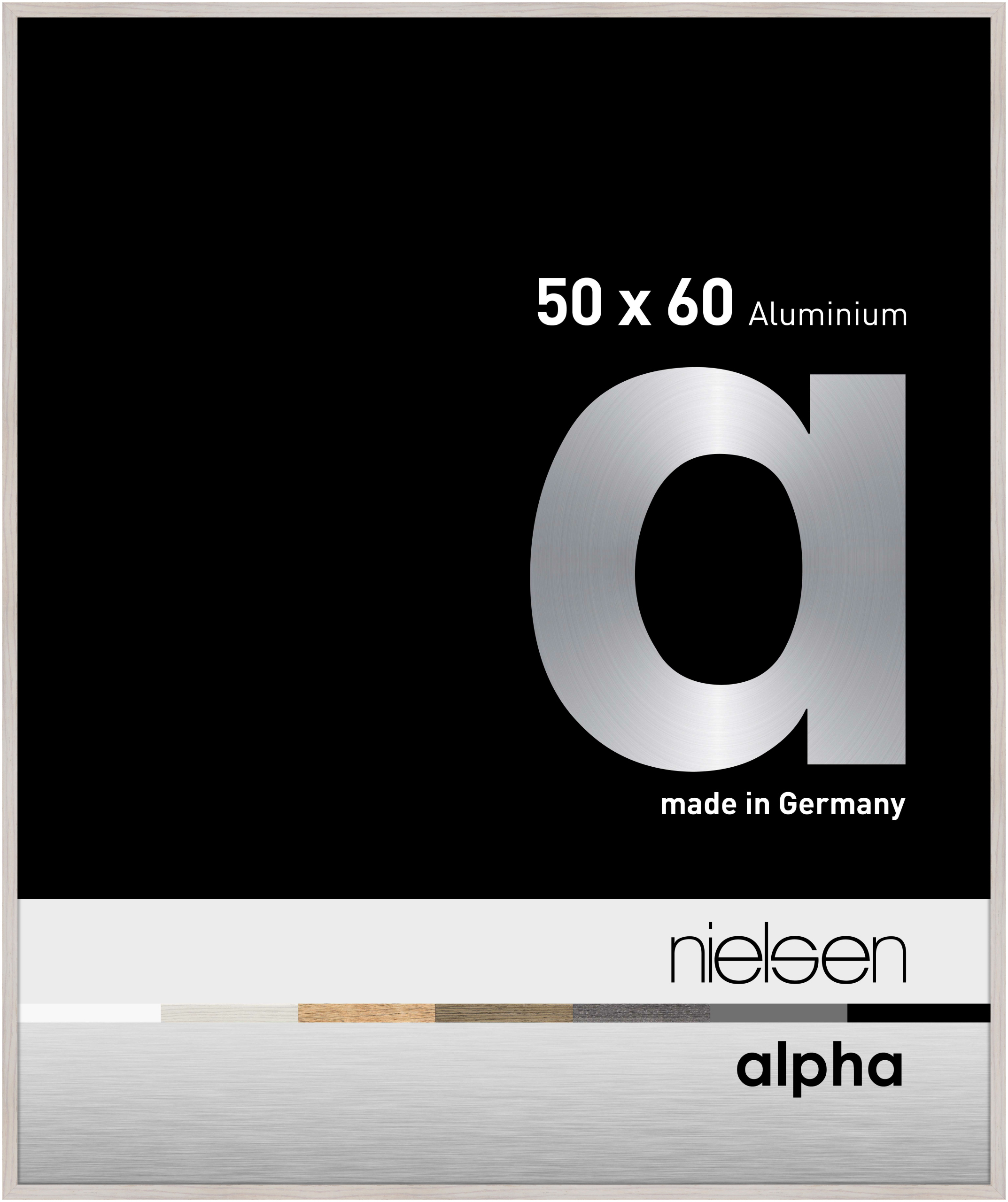 nielsen Aluminium Bilderrahmen Alpha, 50x60 cm, Eiche Weiß