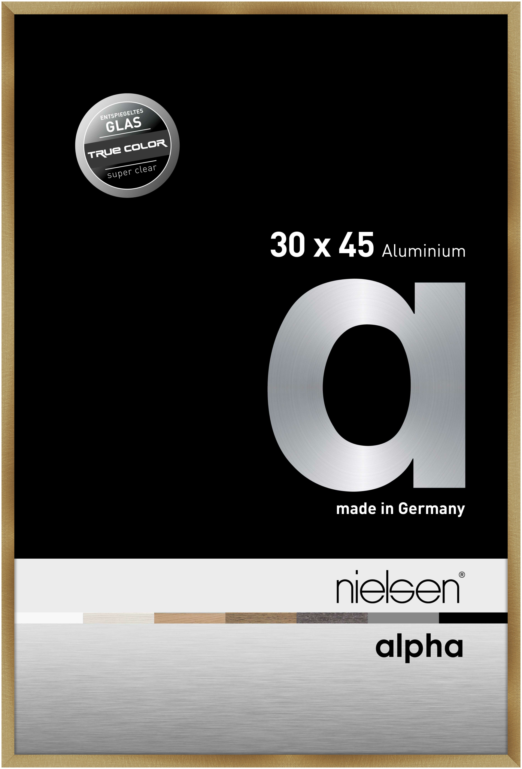 nielsen Aluminium Bilderrahmen Alpha True Color, 30x45 cm, Brushed Amber
