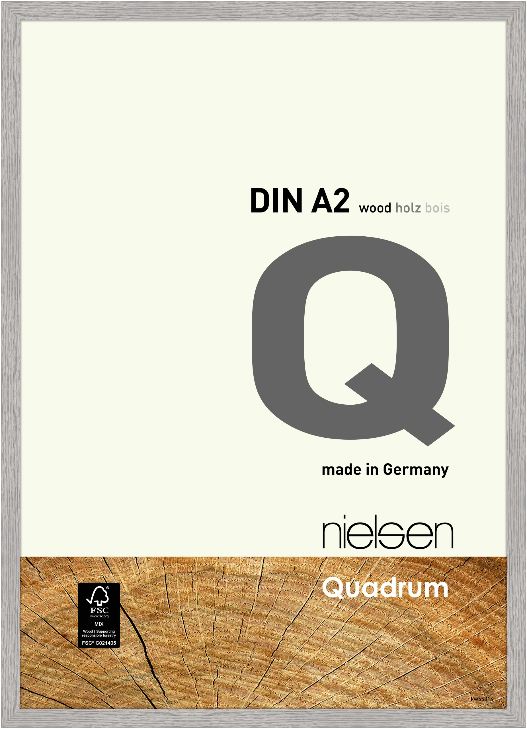 nielsen Holz Bilderrahmen Quadrum, 42x59,4 cm (A2), Zementgrau