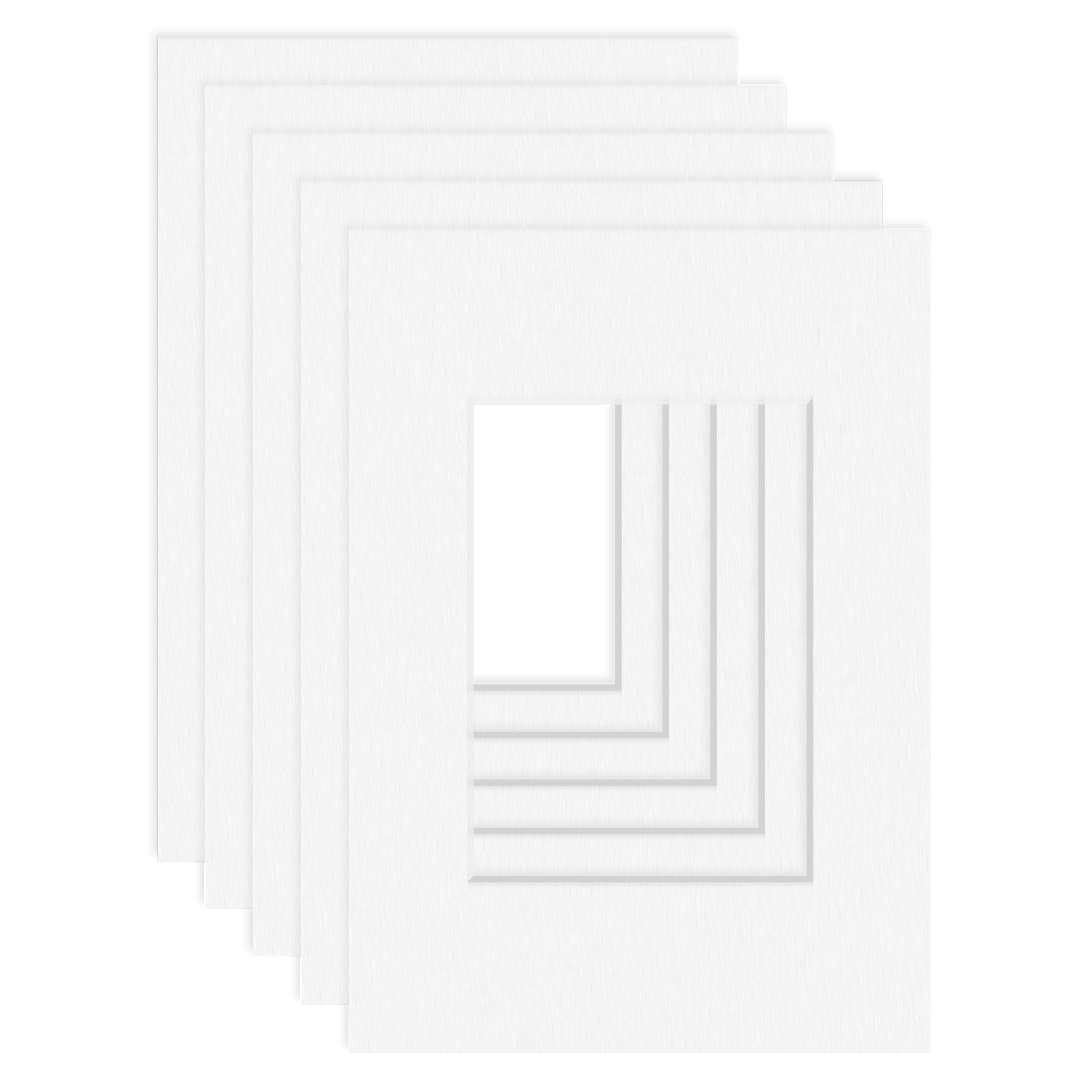 DEHA Design Passepartout (5er Set) 21x29,7 cm (DIN A4) für Bilder im Format 13x18 cm, Hellweiß
