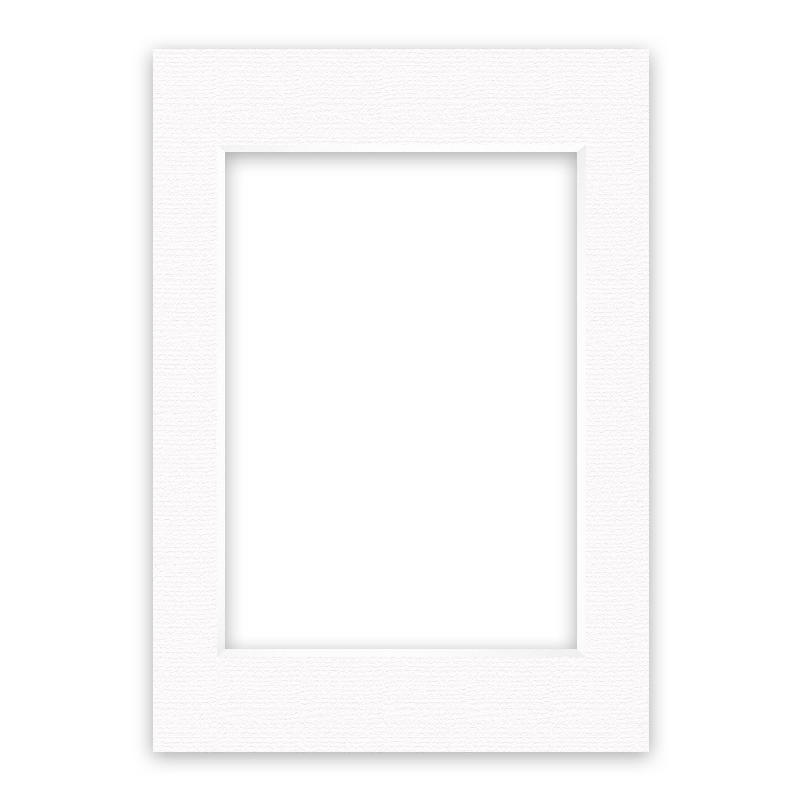 nielsen Conservation Passepartout 2,2 mm, Außenformat 42x59,4 cm (DIN A2) für Bilder DIN A3, Polar weiß mit Struktur