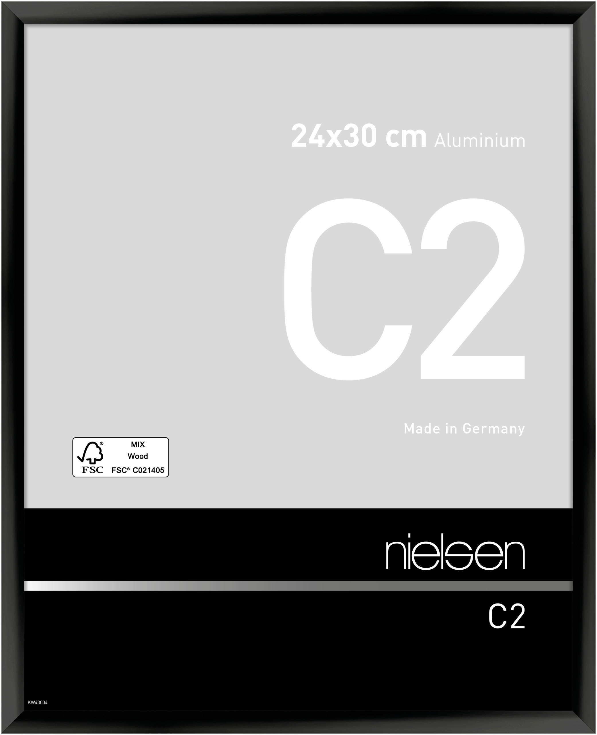 nielsen Aluminium Bilderrahmen C2, 24x30 cm, Eloxal Schwarz Glanz