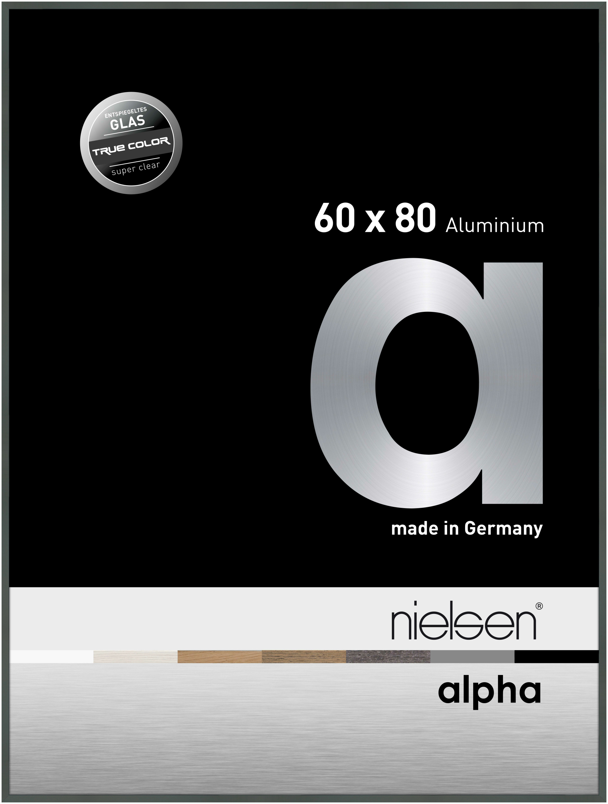 nielsen Aluminium Bilderrahmen Alpha True Color, 60x80 cm, Platin