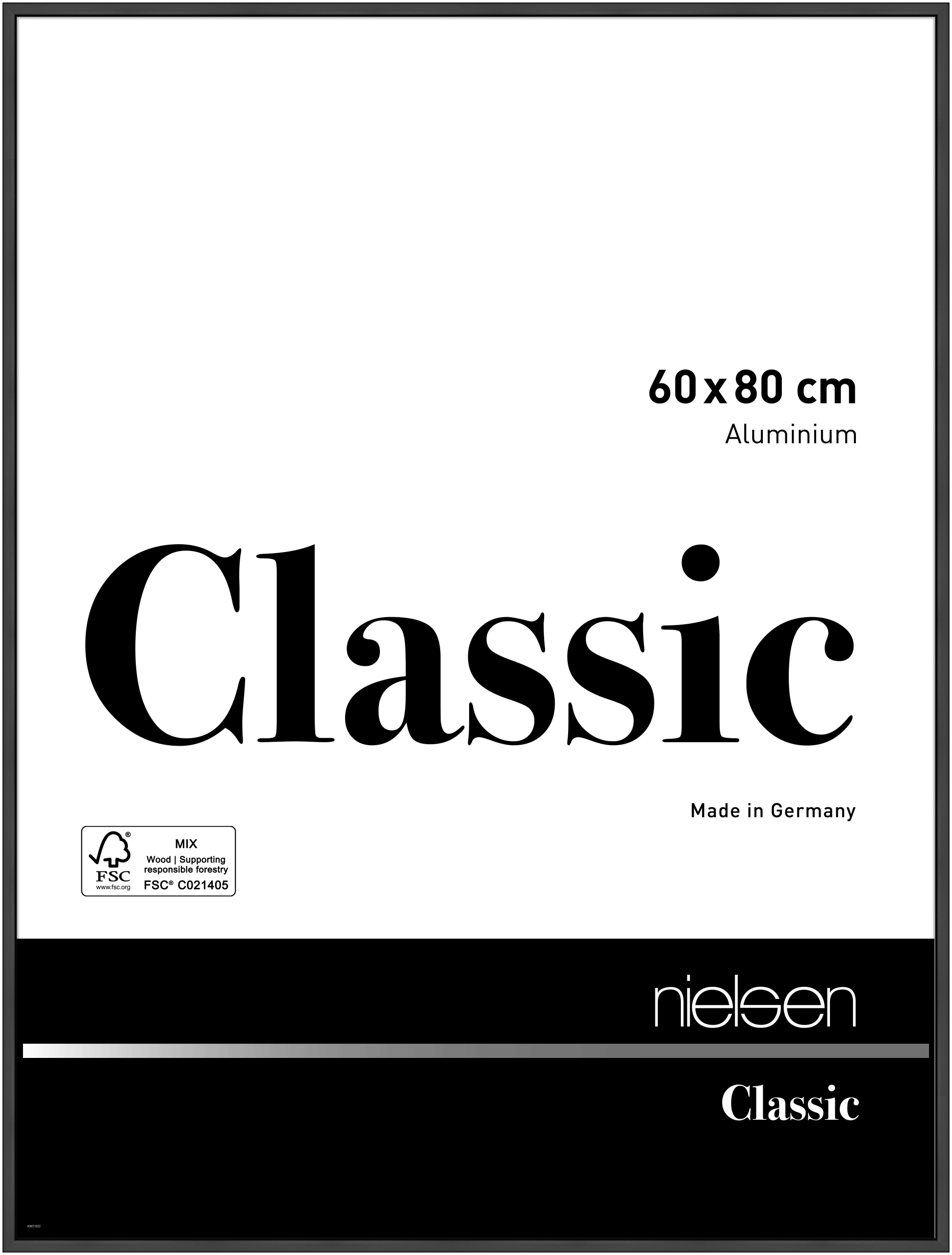 nielsen Aluminium Bilderrahmen Classic, 60x80 cm, Schwarz Matt