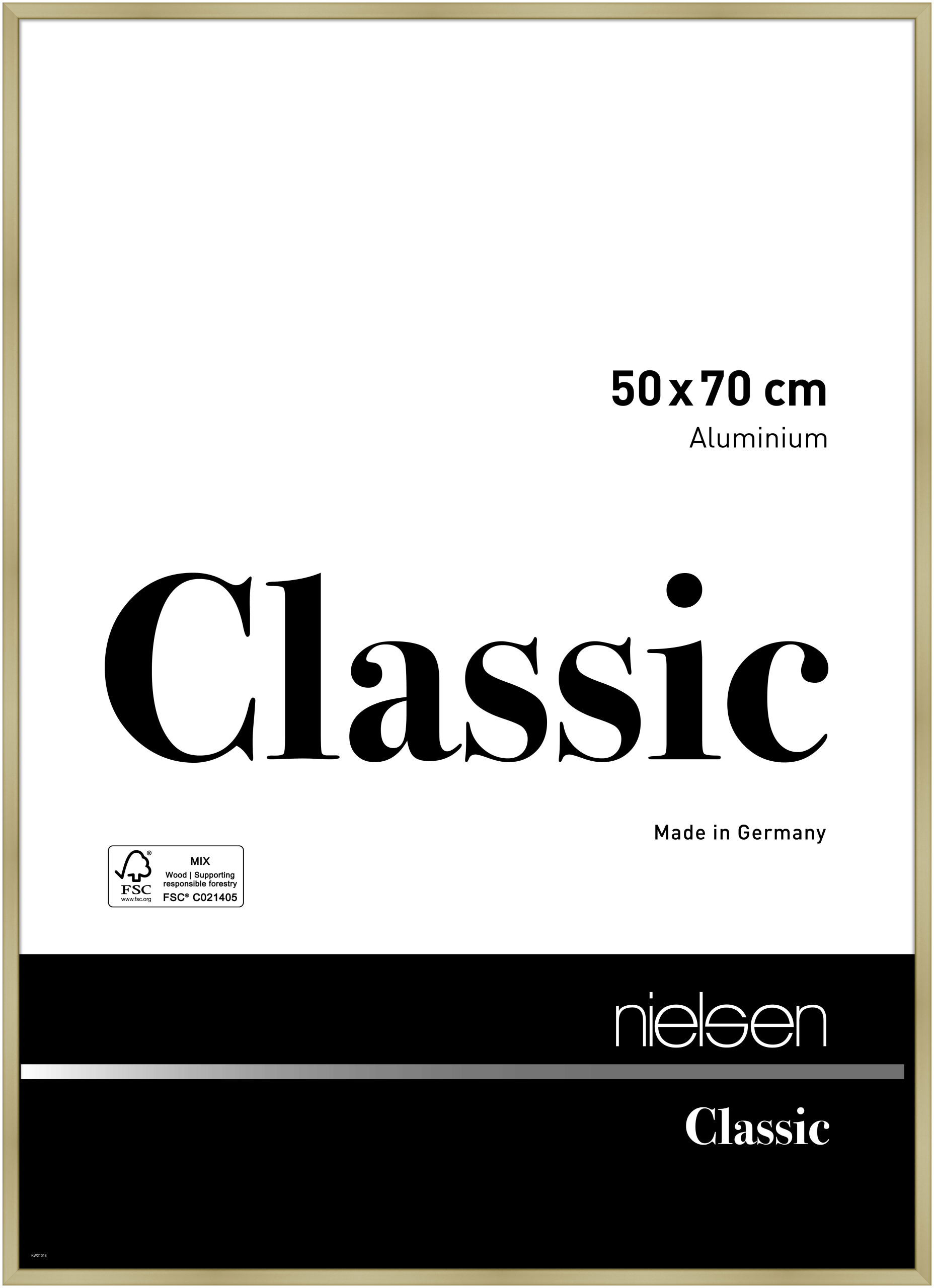 nielsen Aluminium Bilderrahmen Classic, 50x70 cm, Gold Matt
