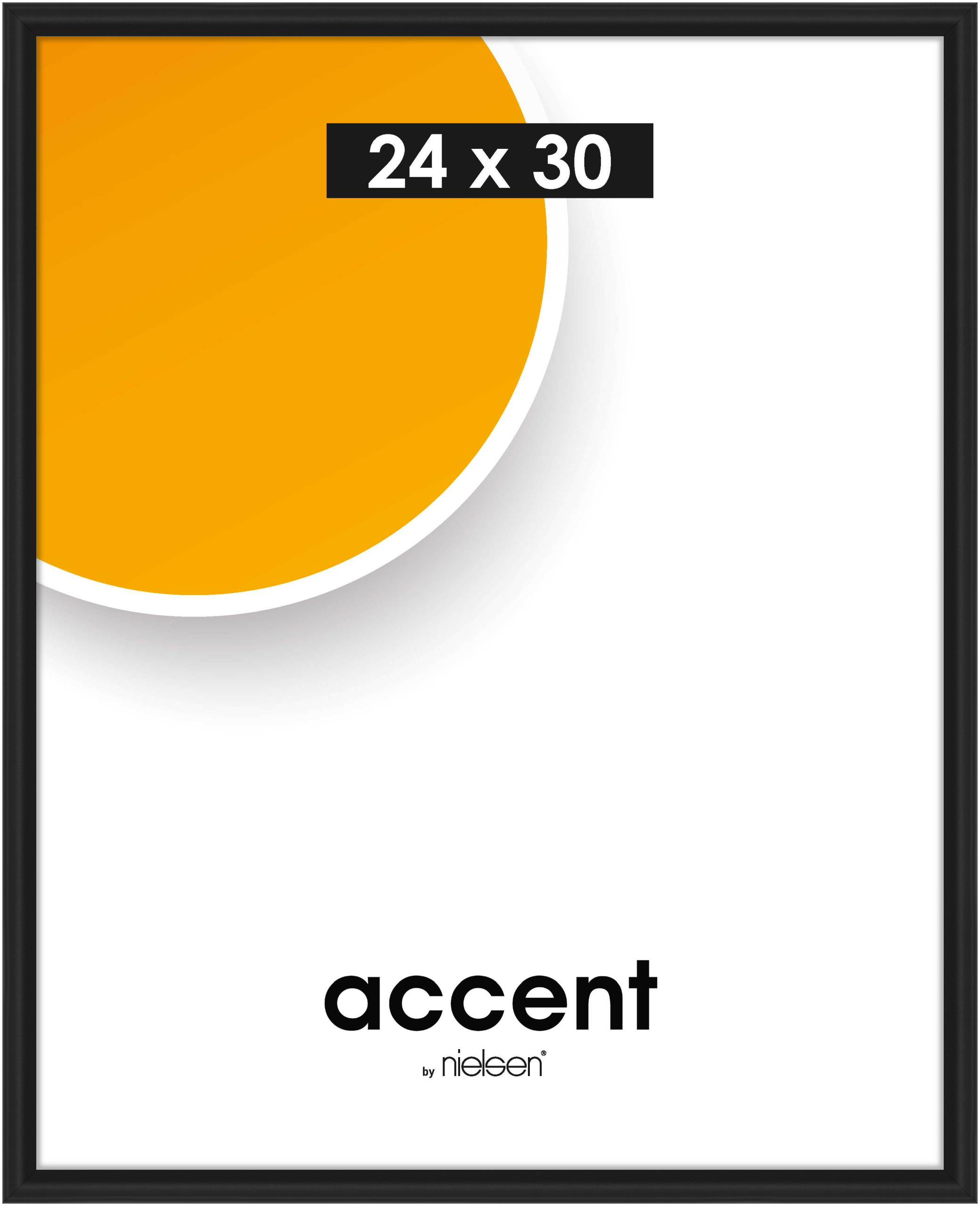 accent by nielsen Kunststoff Bilderrahmen Colorado Uni, 24x30 cm, Schwarz