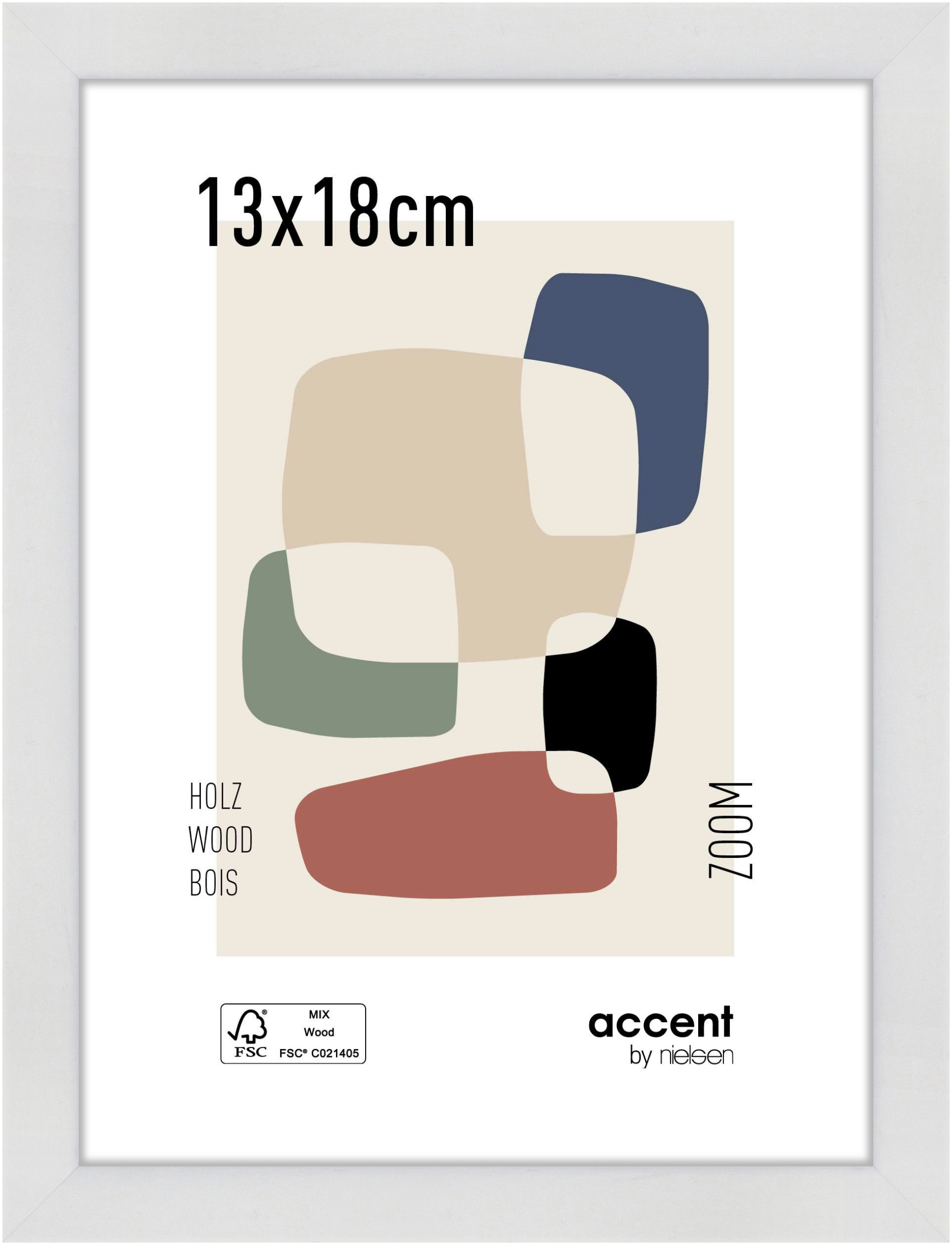 accent by nielsen Holz Bilderrahmen Zoom, 13x18 cm, Weiß