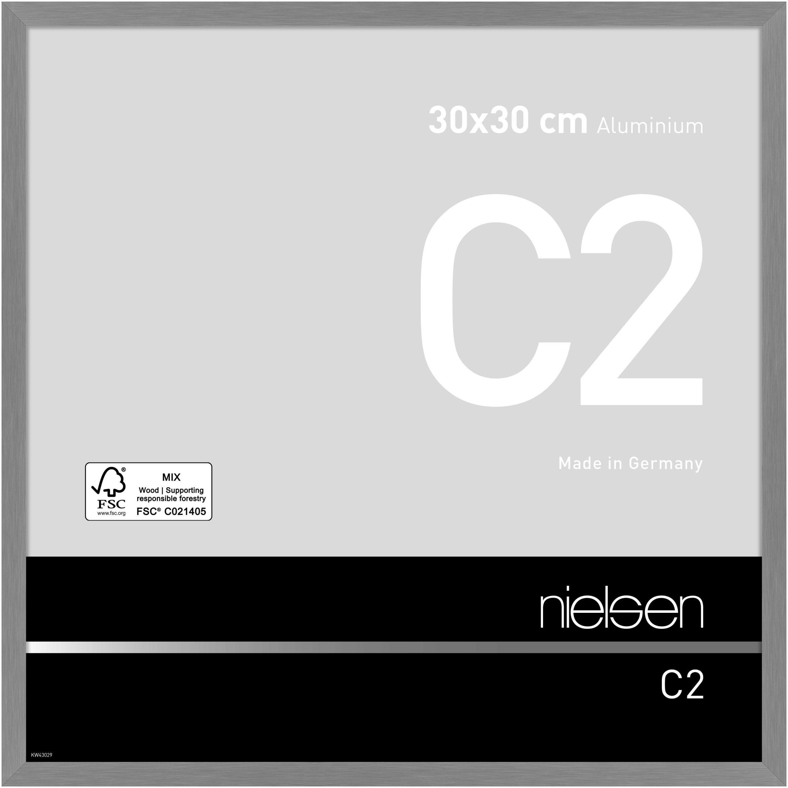 nielsen Aluminium Bilderrahmen C2, 30x30 cm, Struktur Grau Matt