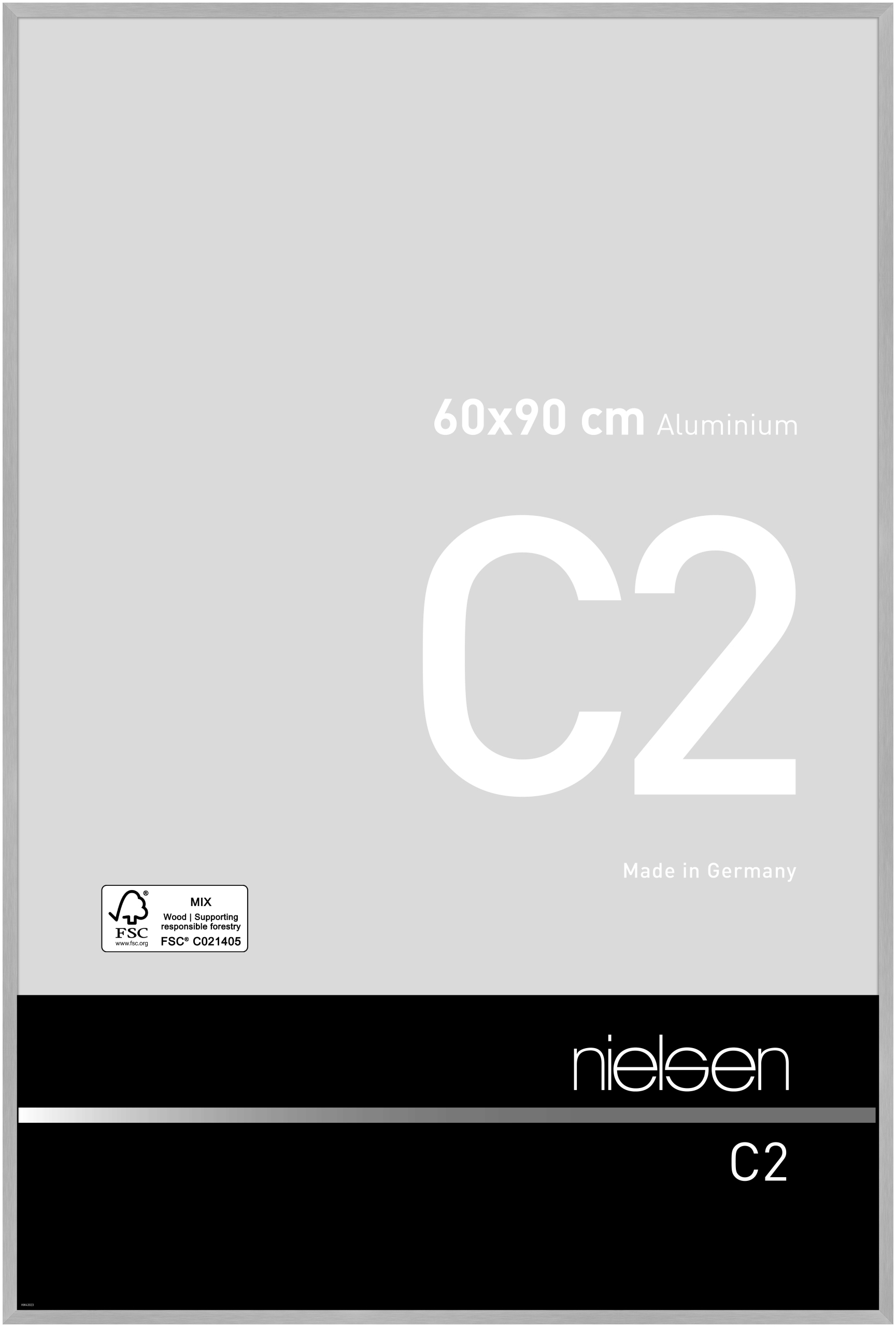 nielsen Aluminium Bilderrahmen C2, 60x90 cm, Struktur Silber Matt