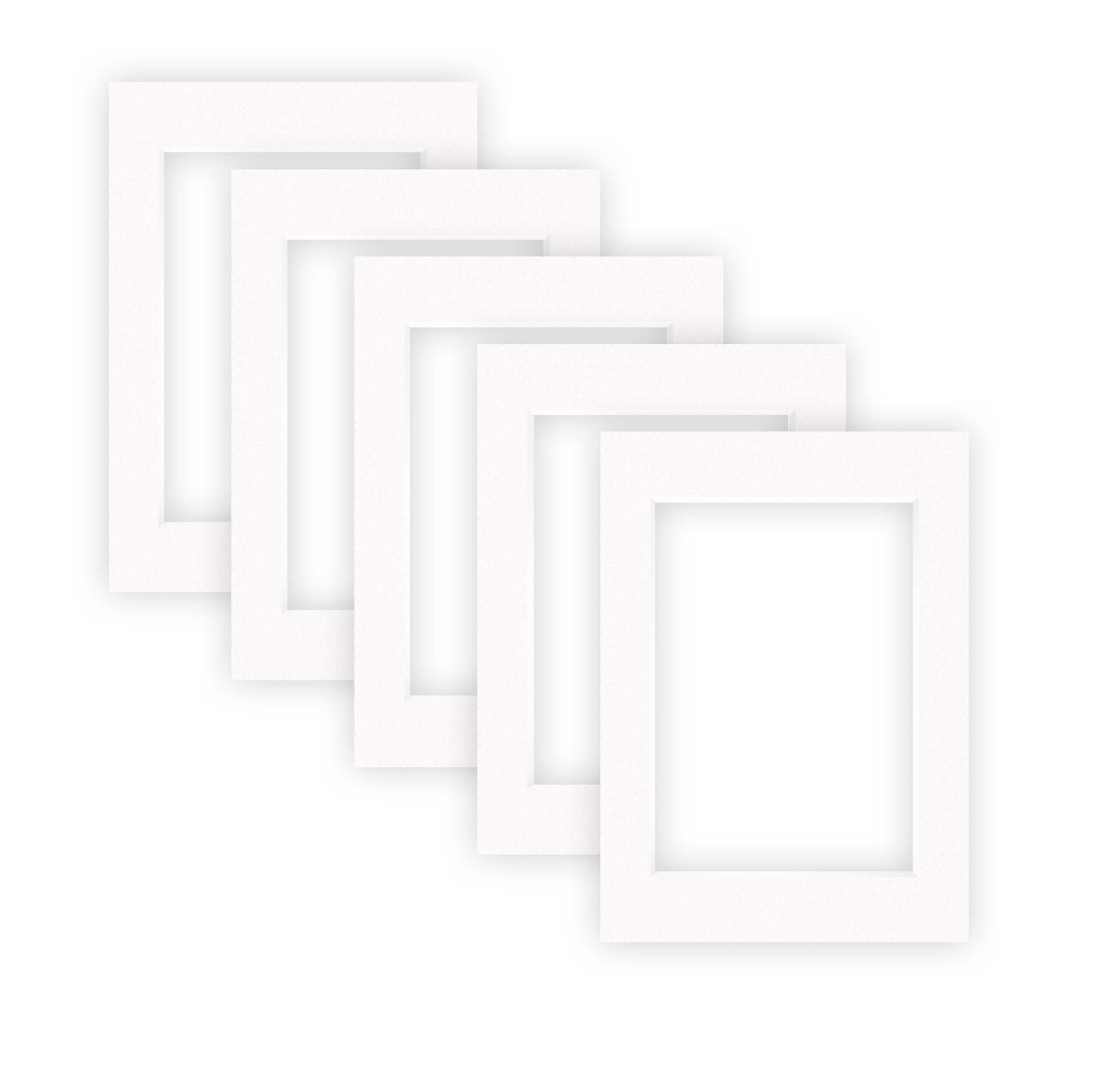 nielsen Conservation Passepartout 1,5 mm, 5er Set, Außenformat 13x18 cm für Bilder 9x13 cm, Reinweiß glatt