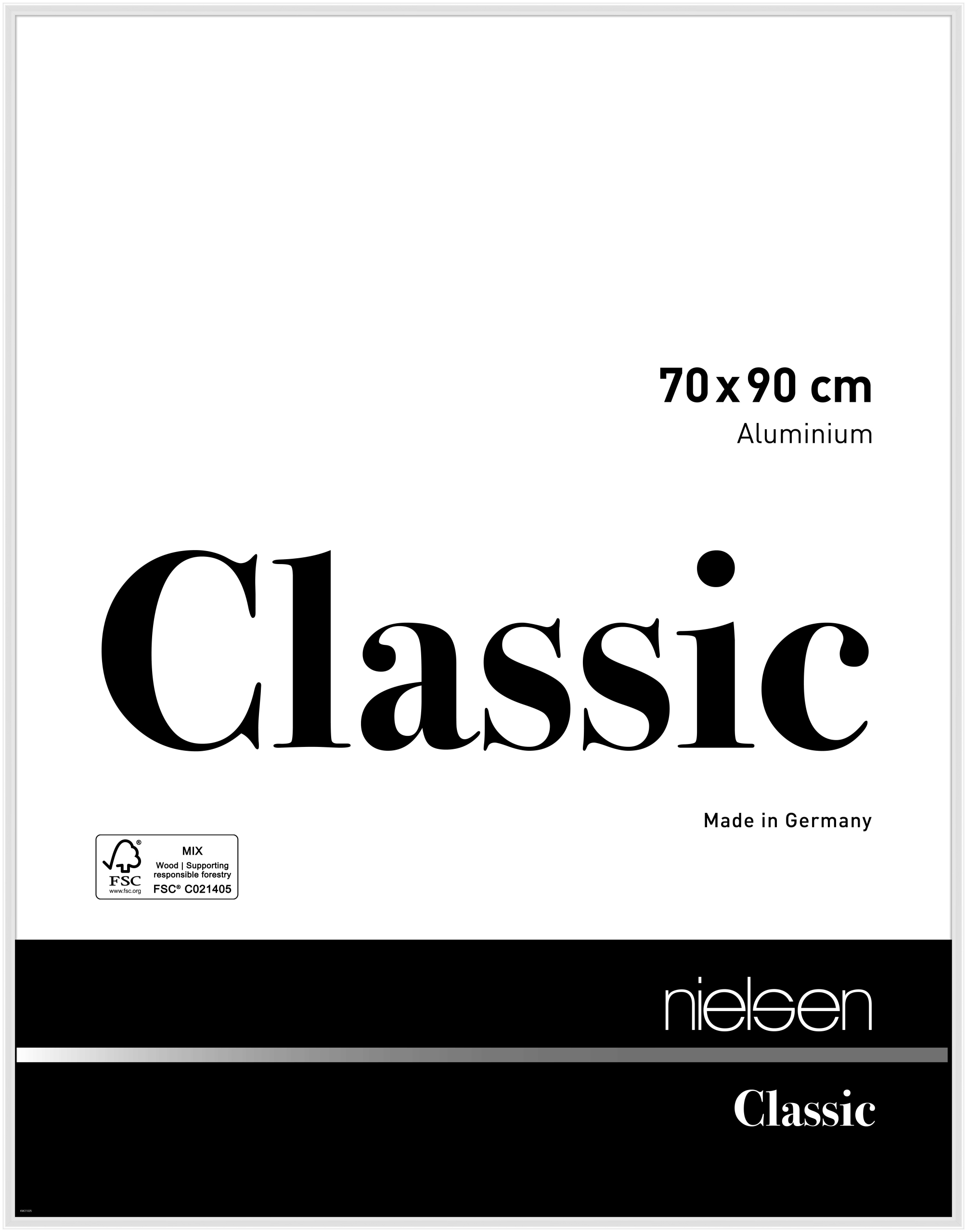 nielsen Aluminium Bilderrahmen Classic, 70x90 cm, Weiß Glanz