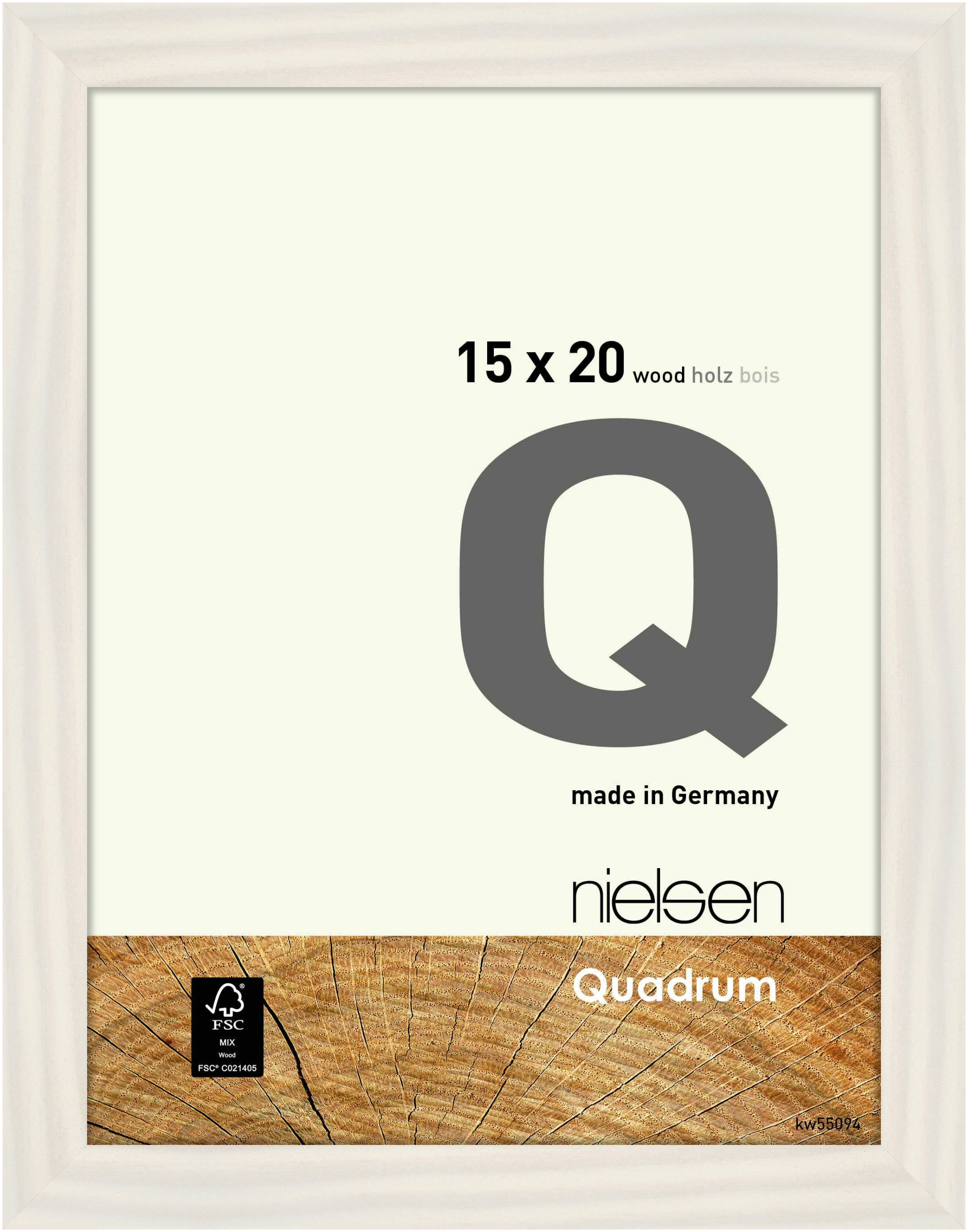 nielsen Holz Bilderrahmen Quadrum, 15x20 cm, Weiß