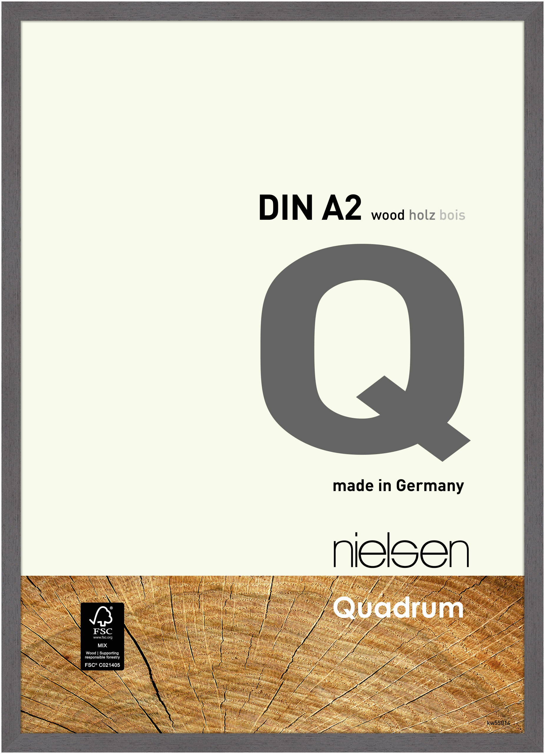 nielsen Holz Bilderrahmen Quadrum, 42x59,4 cm (A2), Grau