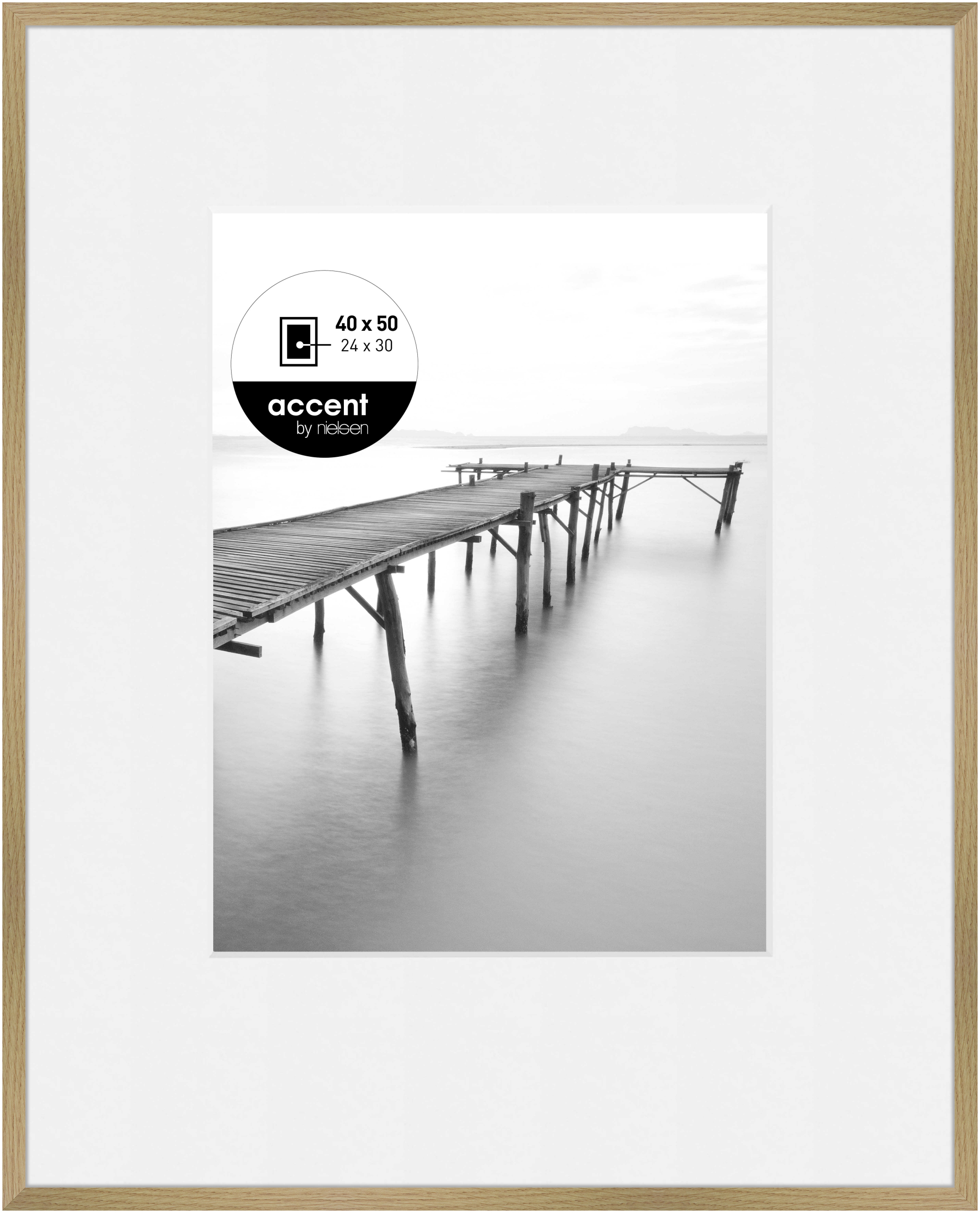 accent by nielsen Holz Bilderrahmen Aura, 40x50 cm, Eiche