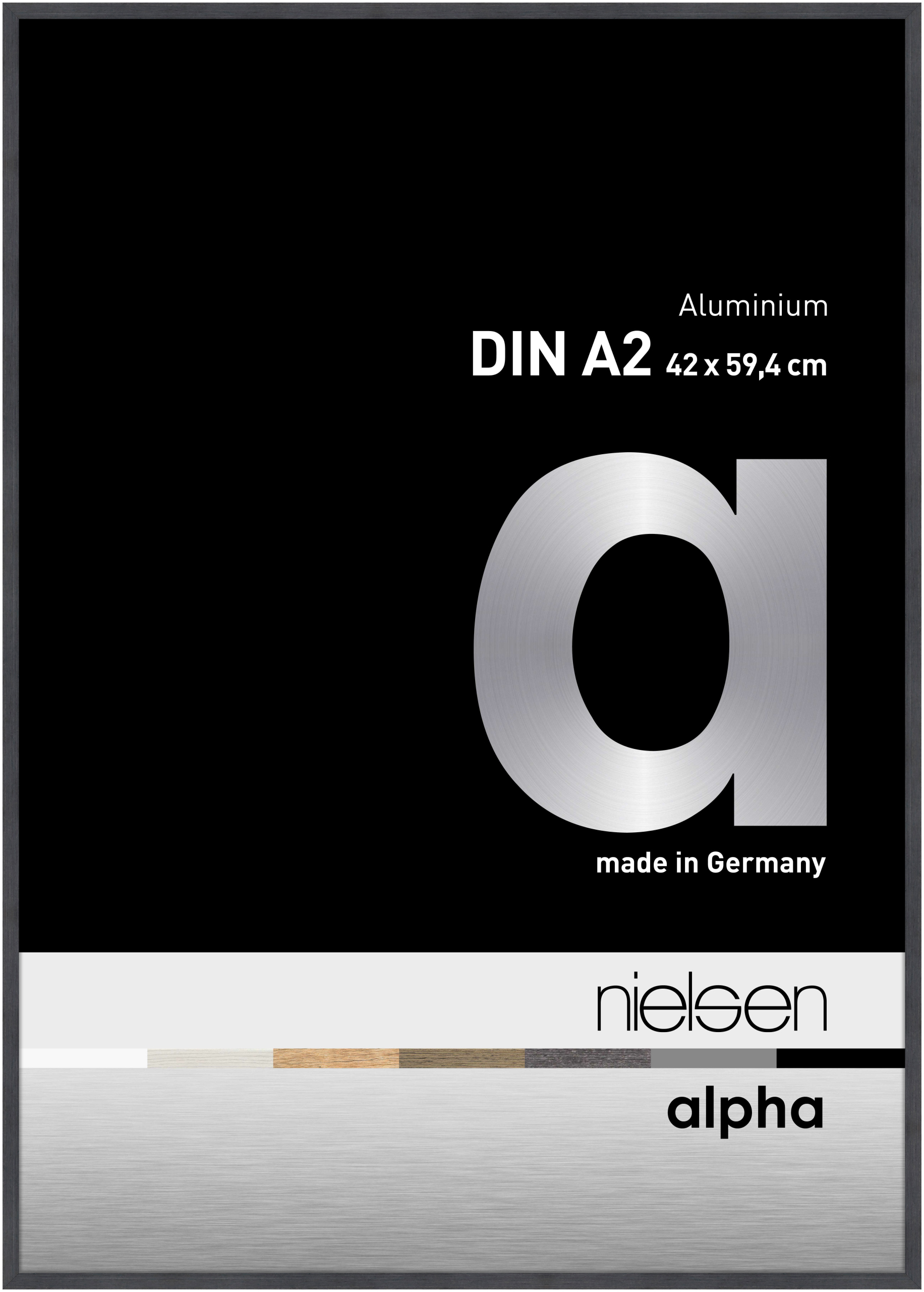 nielsen Aluminium Bilderrahmen Alpha, 42x59,4 cm (A2), Grau