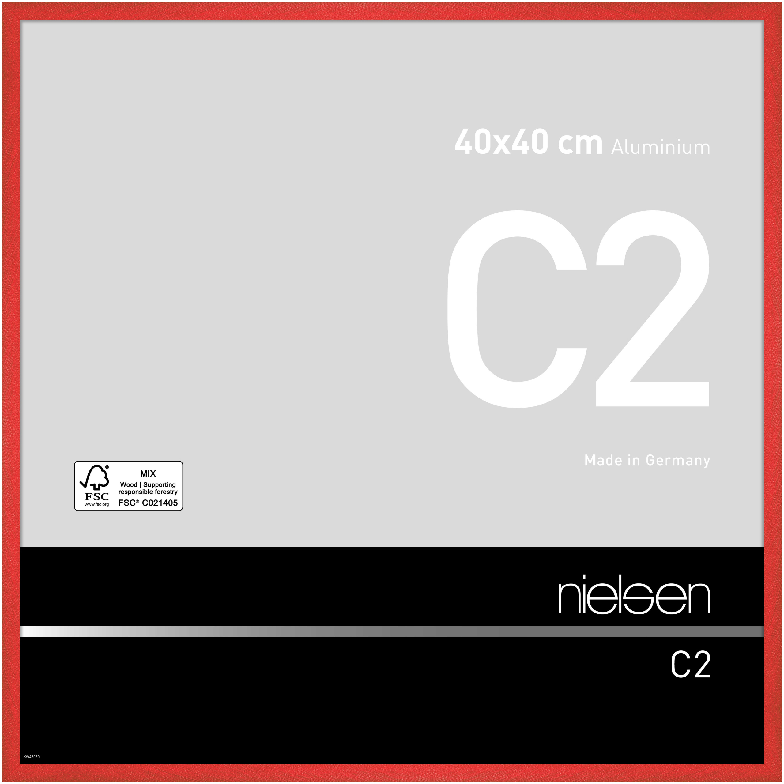 nielsen Aluminium Bilderrahmen C2, 40x40 cm, Tornado Rot