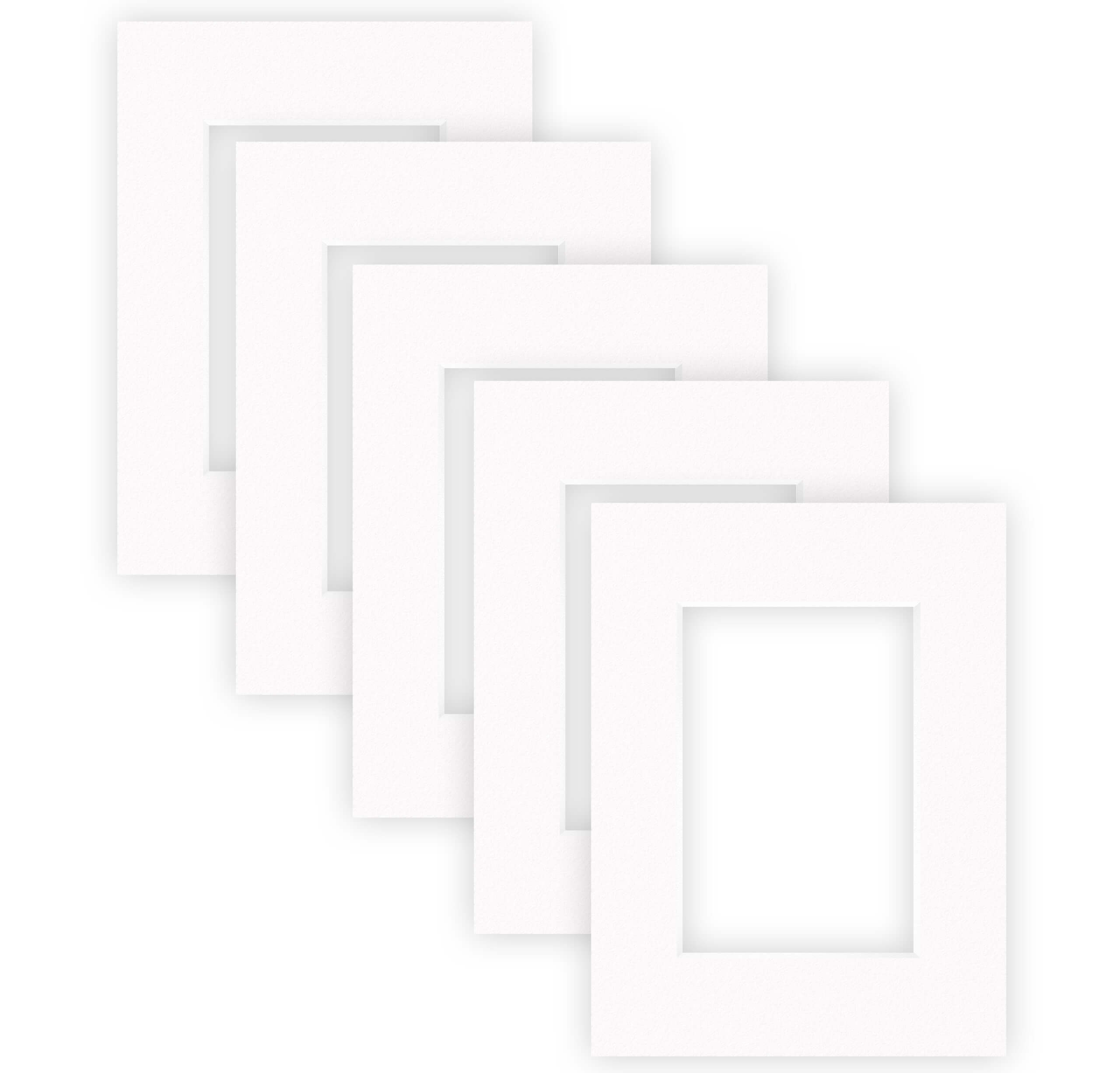 nielsen Conservation Passepartout 1,5 mm, 5er Set, Außenformat 18x24 cm für Bildformat 10x15 cm, Reinweiß glatt